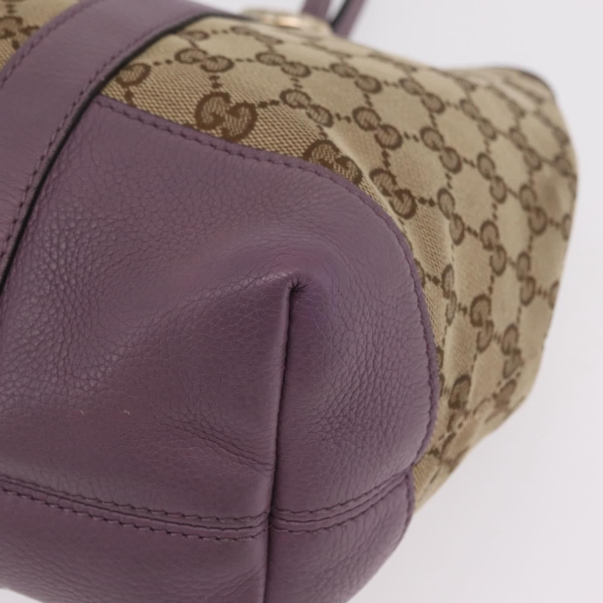 Gucci Miss Gg Gg Canvas With Leather Beige Canvas Tote Bag Bag (Pre-Owned)