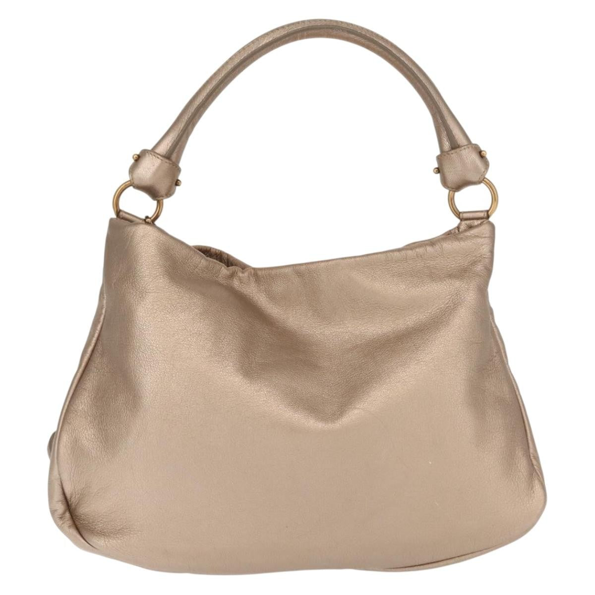 Salvatore Ferragamo Miss Vara Hobo Leather Gold Leather Handbag (Pre-Owned)