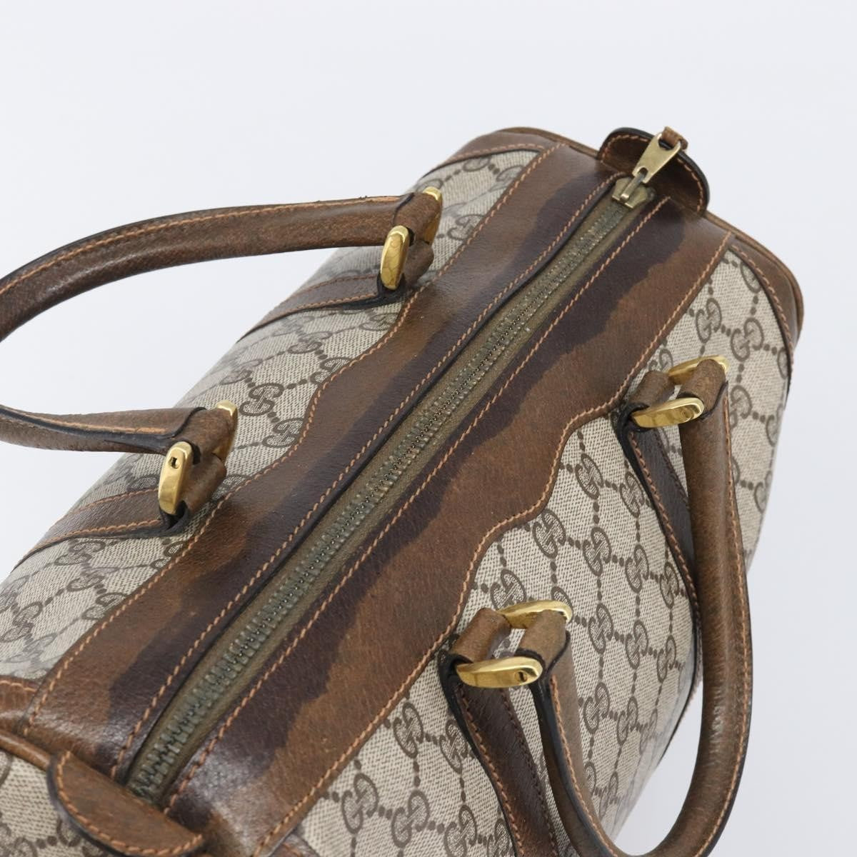 Gucci Gg Supreme Gg Canvas Beige Pvc Handbag (Pre-Owned)