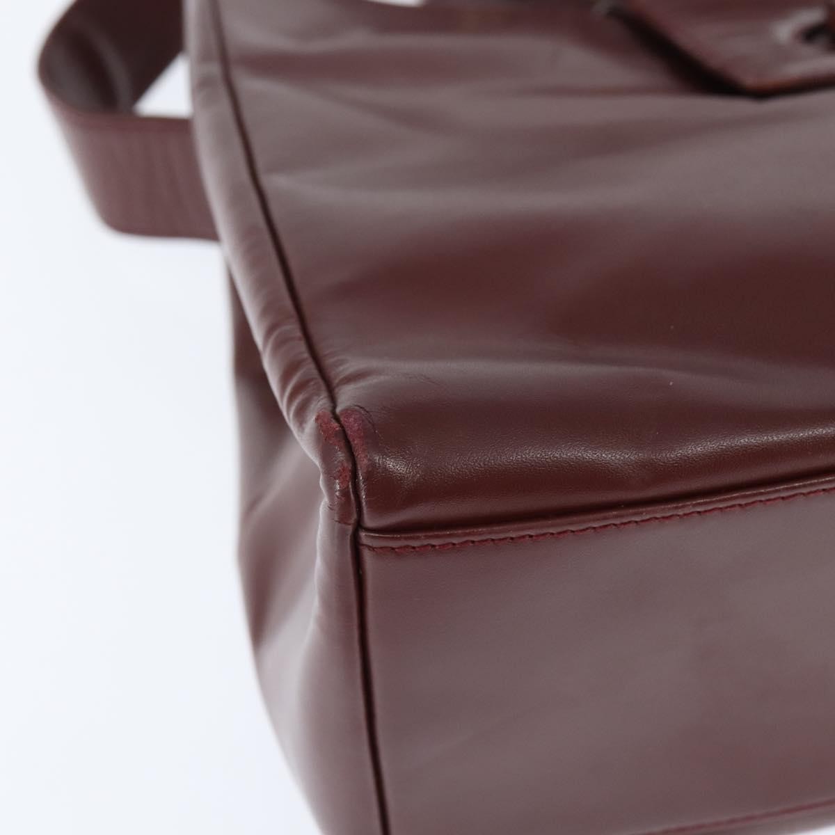 Cartier Must De Cartier Leather Burgundy Leather Shoulder Bag Bag (Pre-Owned)