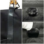 Gucci Bamboo Black Canvas Tote Bag (Pre-Owned)