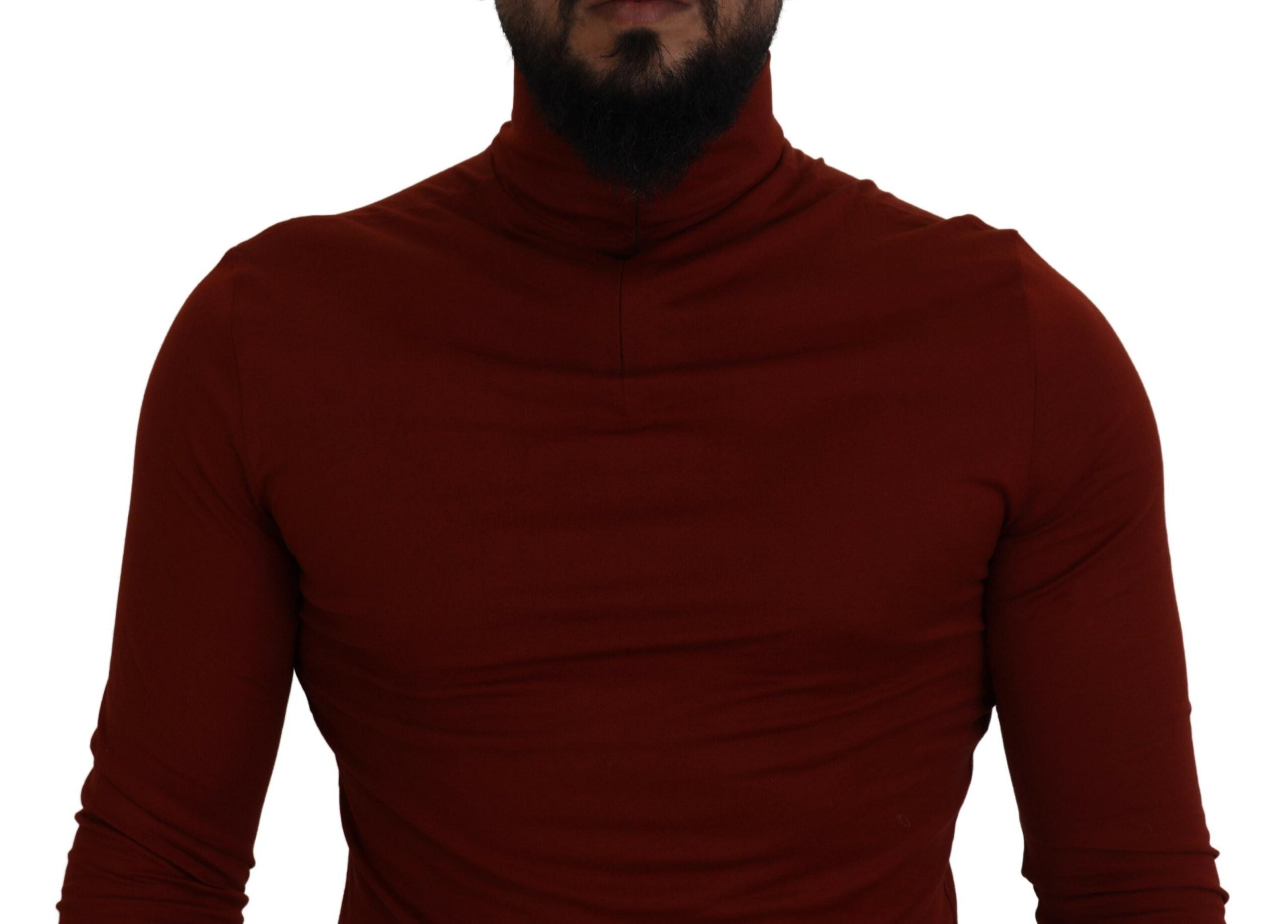 Dolce & Gabbana Elegant Maroon Collar Zip Men's Sweater