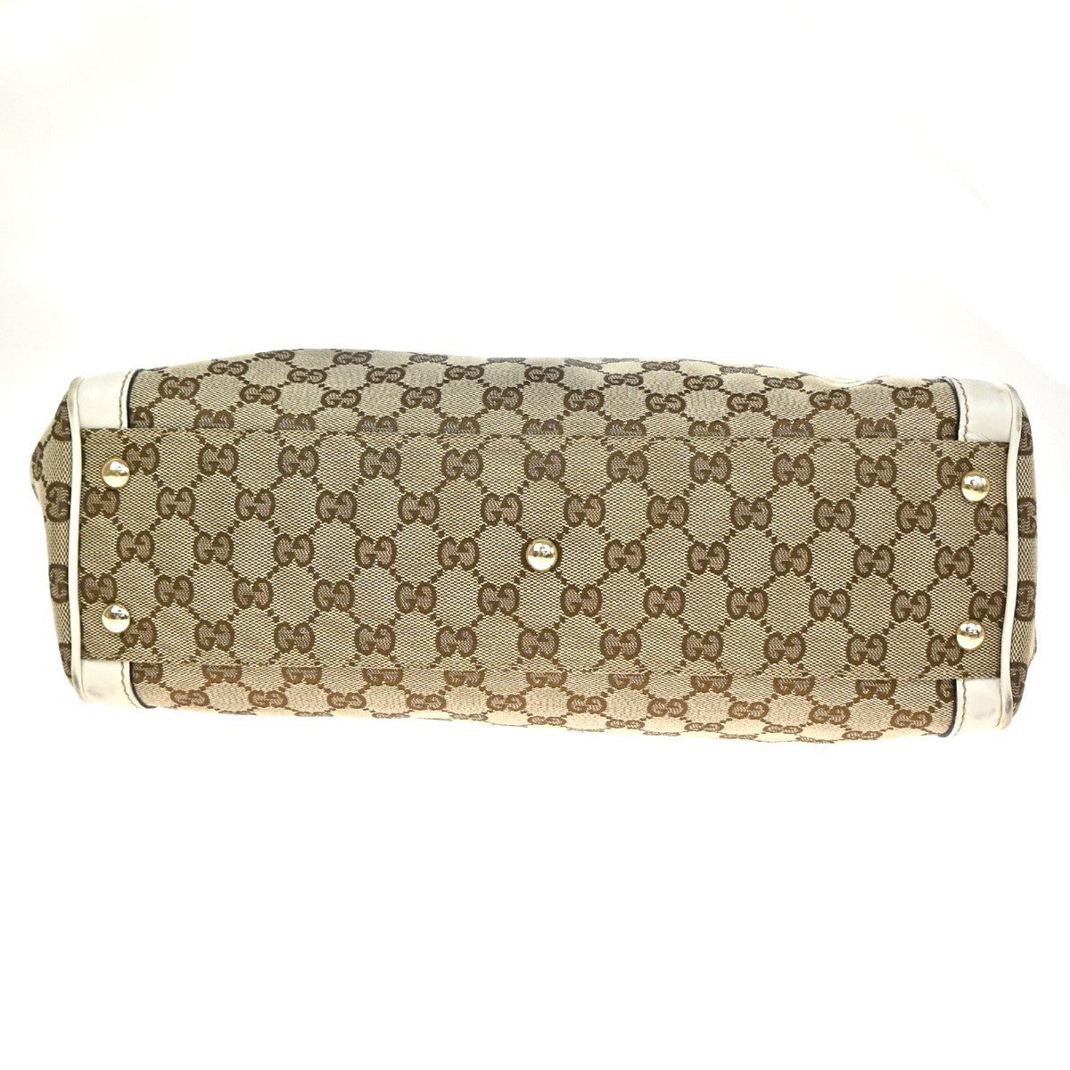 Gucci Trophy Gg Canvas With Leather Brown Canvas Tote Bag Bag (Pre-Owned)