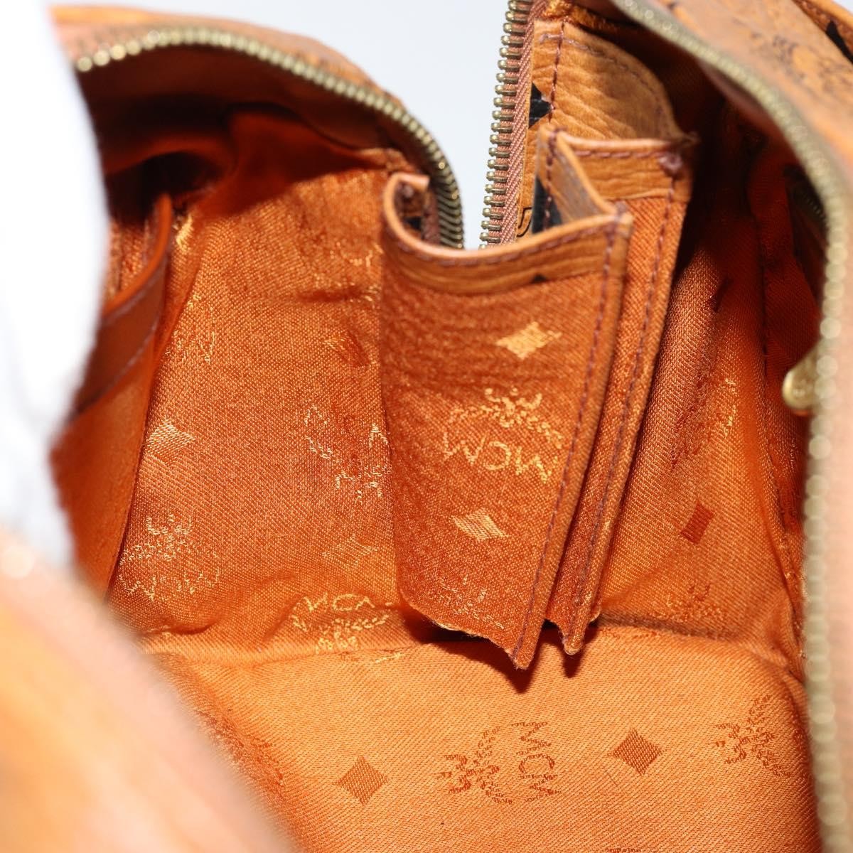 MCM Visetos Logogramme Canvas And Leather Brown Leather Handbag (Pre-Owned)