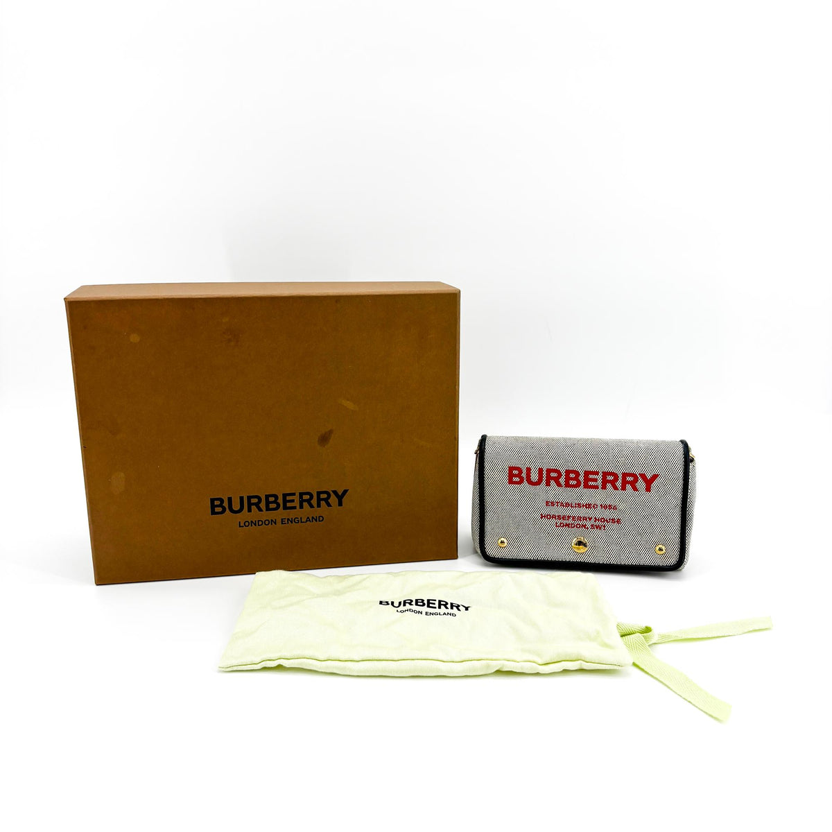 Burberry Note Canvas With Leather Black Canvas Crossbody Bag Bag (Pre-Owned)