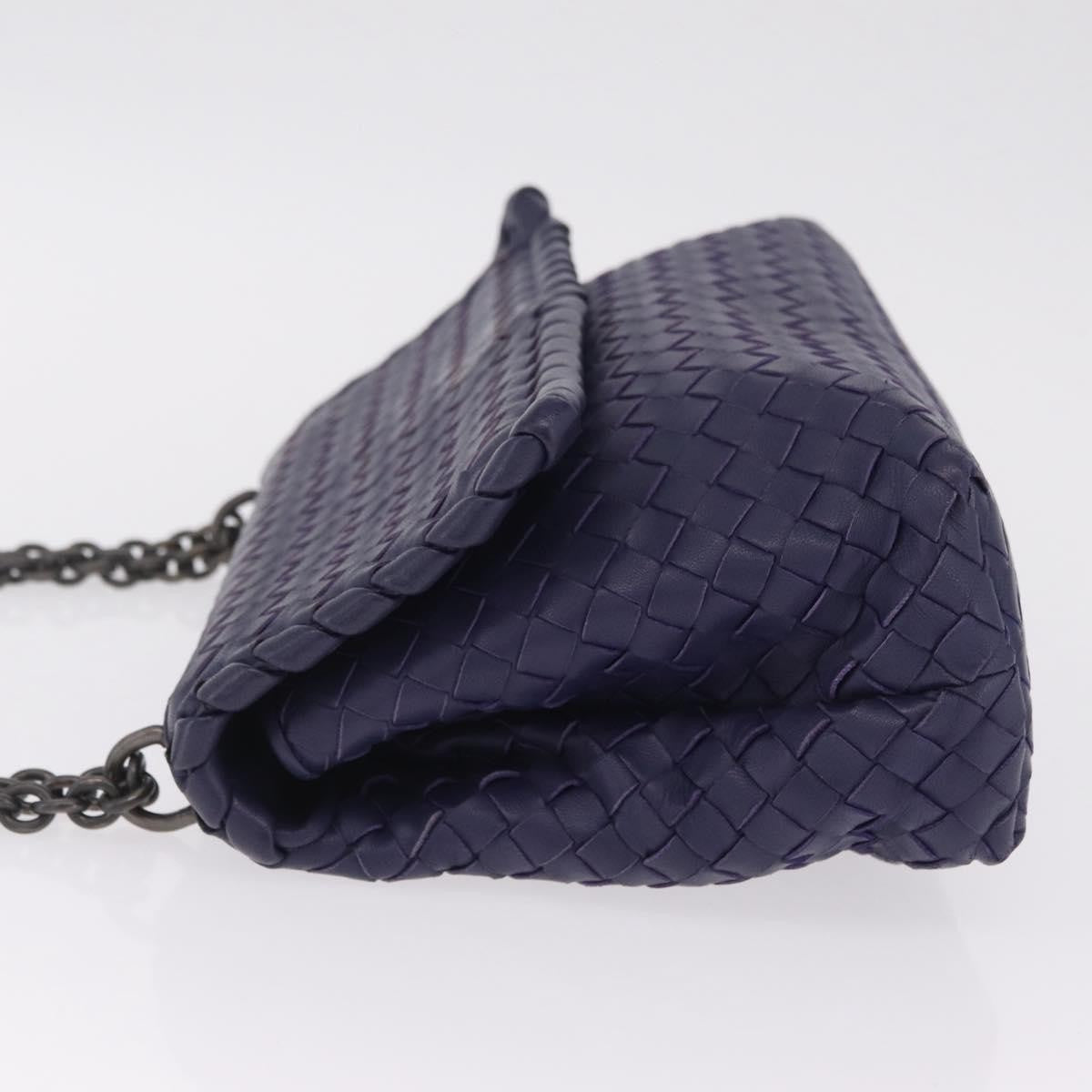 Bottega Veneta Olimpia Intrecciato Nappa Purple Leather Crossbody Bag Bag (Pre-Owned)