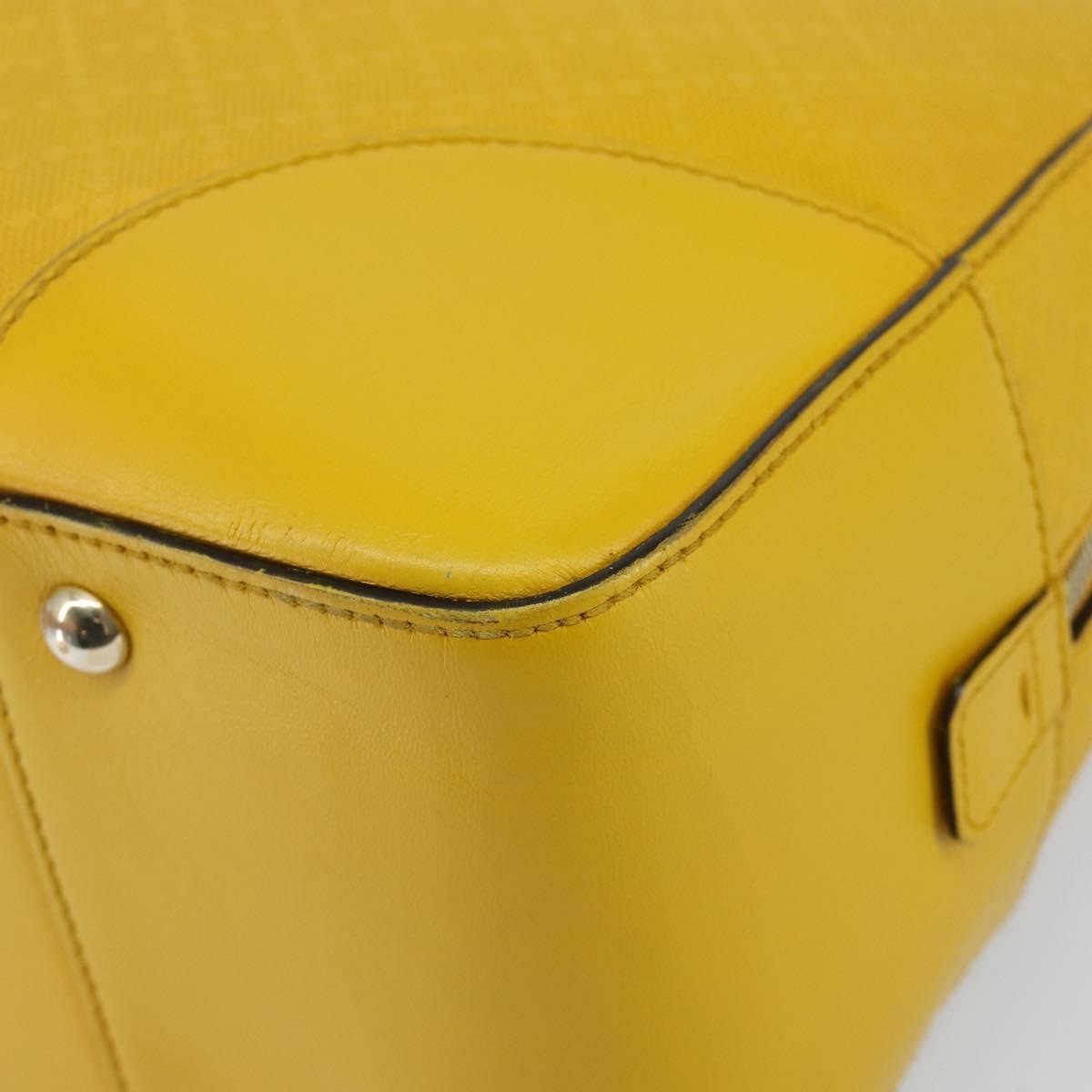 Gucci Bright Top Handle Diamante Leather Yellow Leather Handbag (Pre-Owned)
