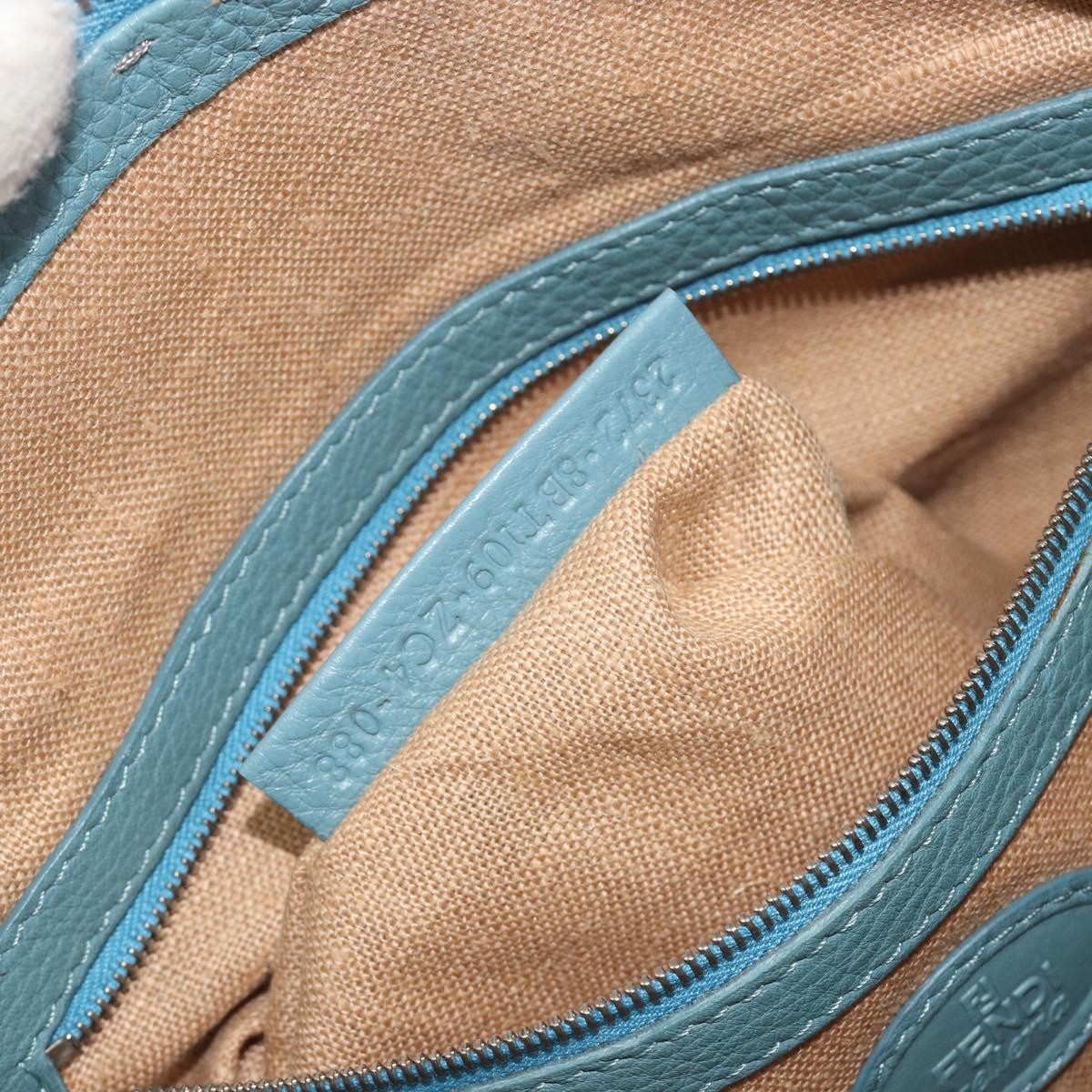 Fendi Vintage Selleria Zip Messenger Leather Blue Leather Shoulder Bag Bag (Pre-Owned)