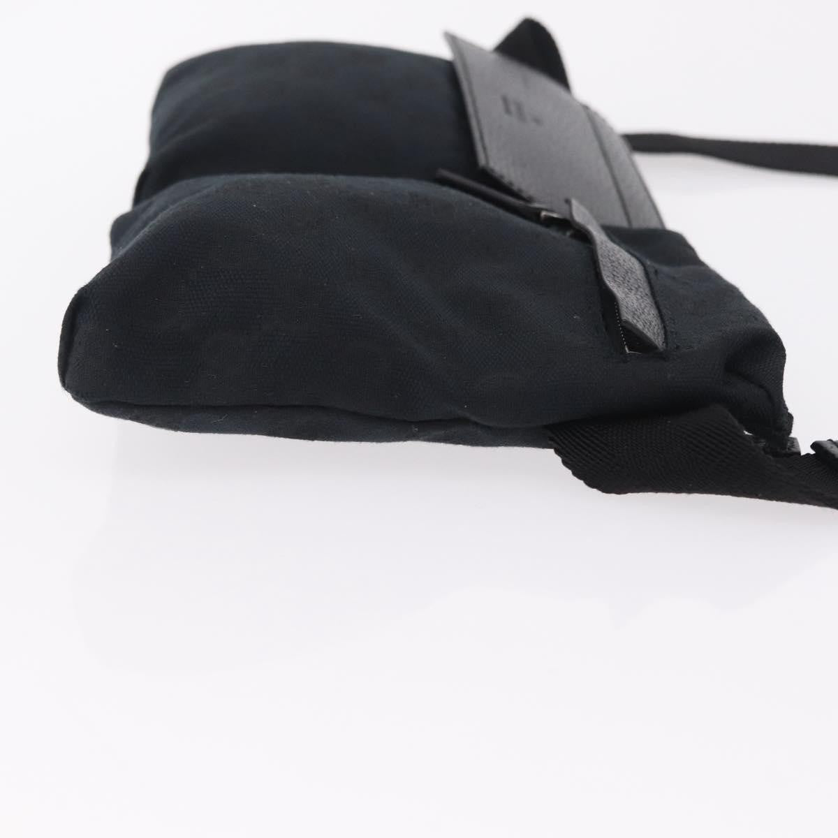 Gucci Vintage Double Web Belt Canvas Black Canvas Shoulder Bag Bag (Pre-Owned)