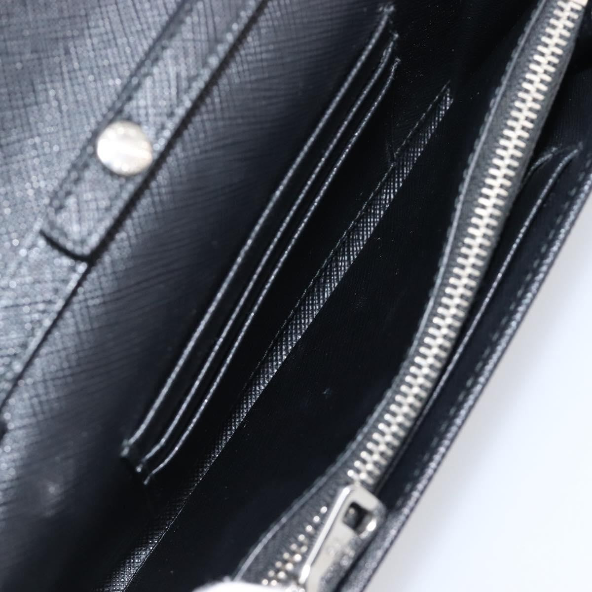 Prada Flap Studded Saffiano Leather Black Leather Crossbody Bag Bag (Pre-Owned)