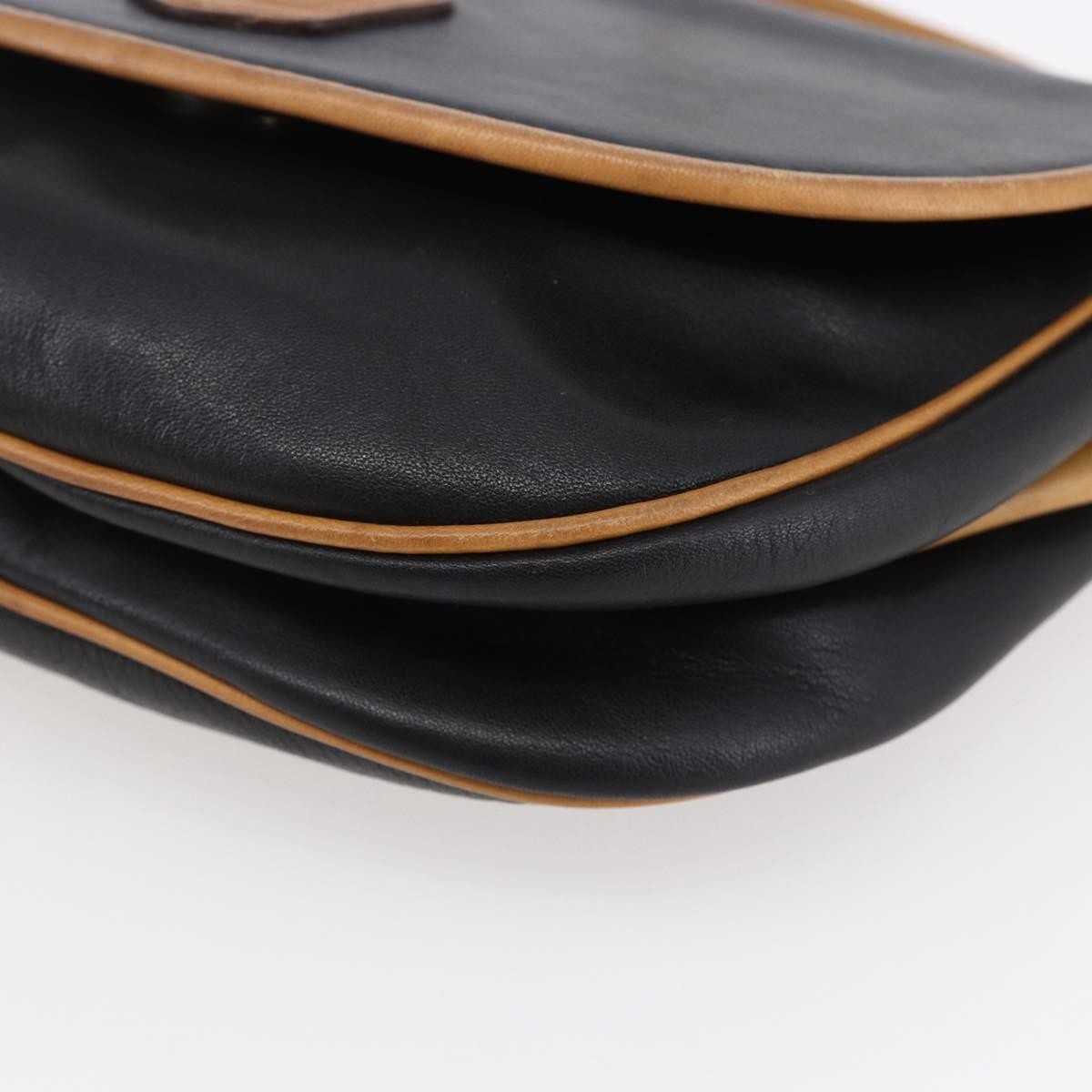 Celine Flap Shoulder Leather Black Leather Shoulder Bag Bag (Pre-Owned)