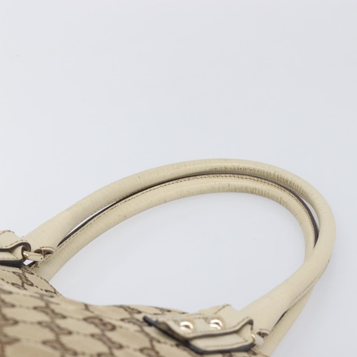 Gucci Horsebit Handle Gg Canvas Beige Canvas Tote Bag Bag (Pre-Owned)