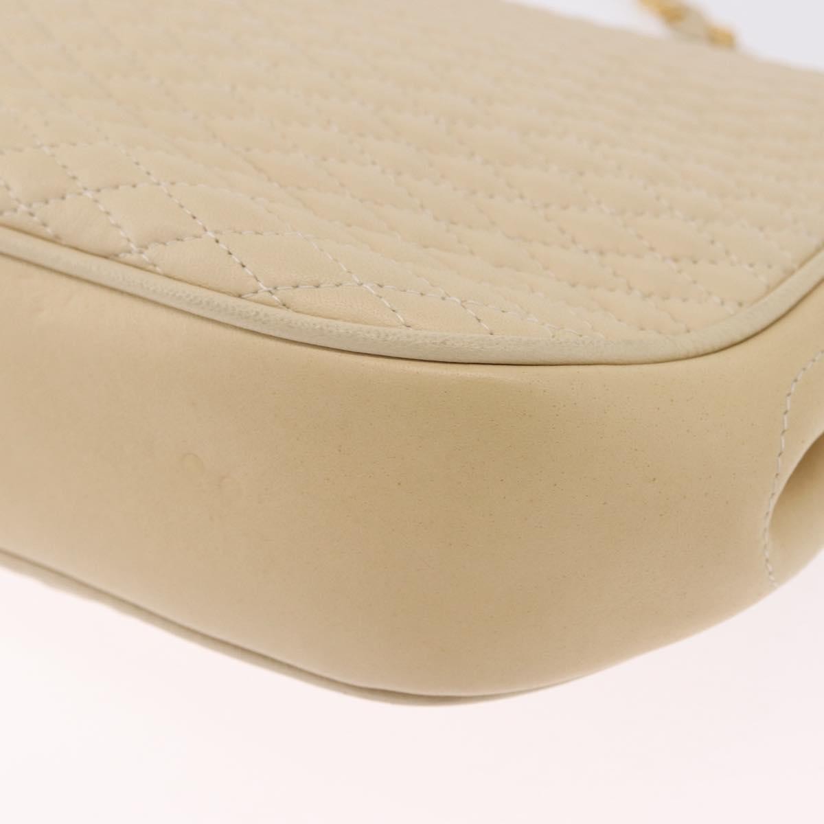 Bally Vintage Chain Quilted Leather Neutral Leather Shoulder Bag Bag (Pre-Owned)
