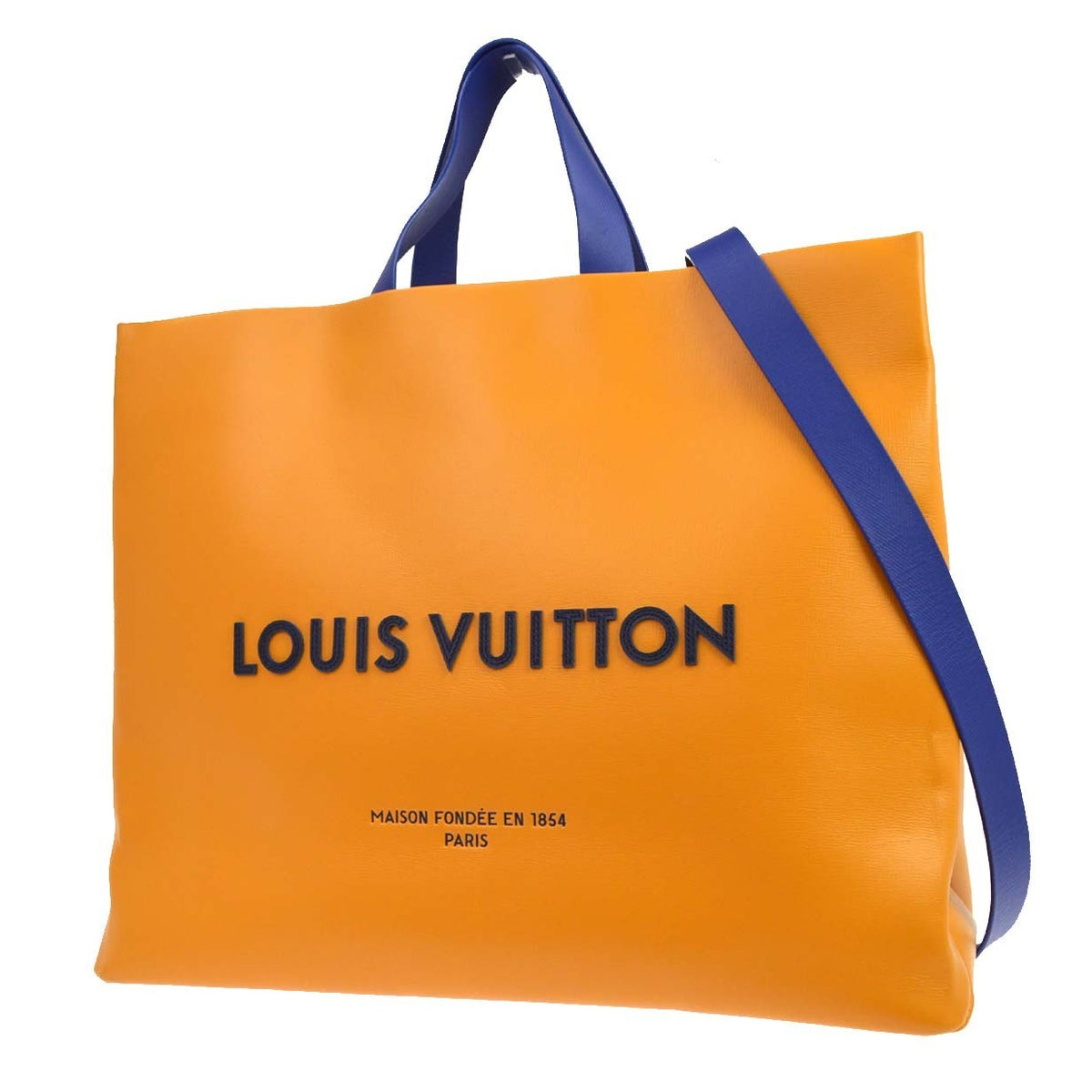 Louis Vuitton Shopper Leather Orange Leather Tote Bag Bag (Pre-Owned)