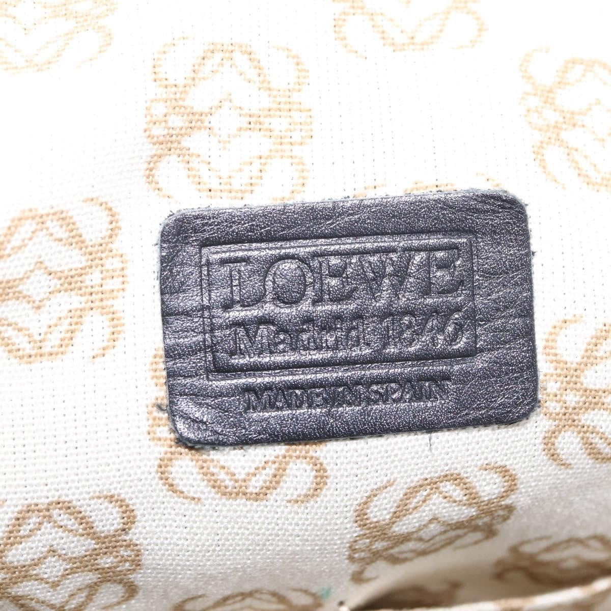 Loewe Travel Line Boston Black Leather Travel Bag Bag (Pre-Owned)