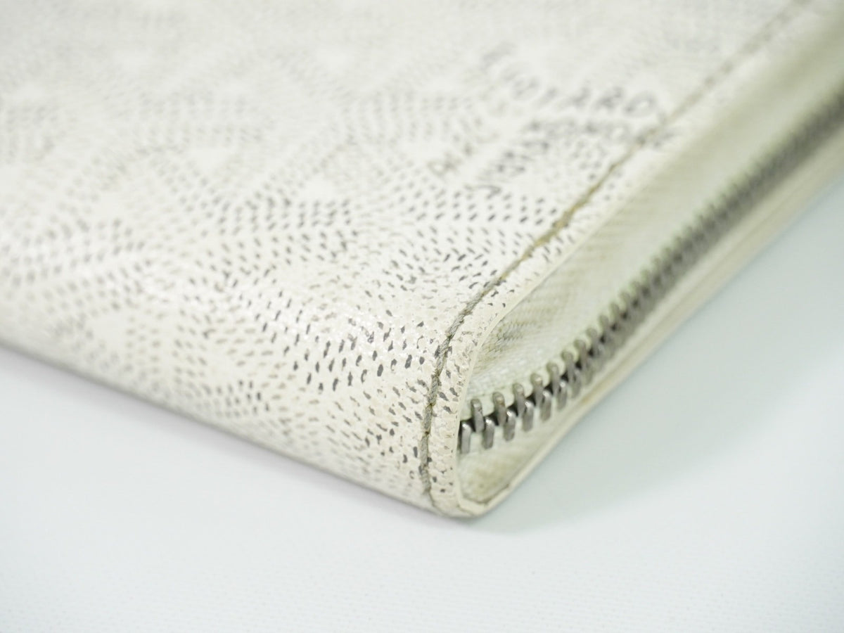 Goyard Matignon Zip Coated Canvas With Leather White Canvas Card Holders Accessory (Pre-Owned)