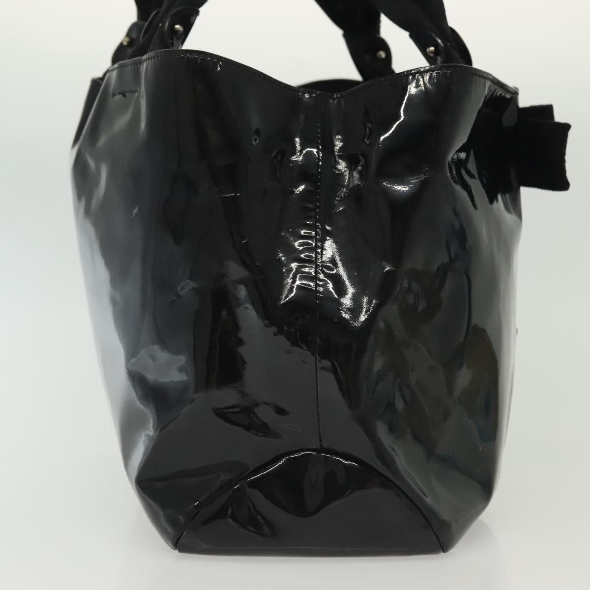 Salvatore Ferragamo Vala Tote Patent Leather Black Patent_Leather Tote Bag Bag (Pre-Owned)