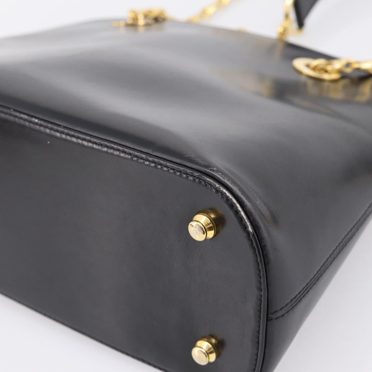 Celine Shoulder Leather Black Leather Shoulder Bag Bag (Pre-Owned)