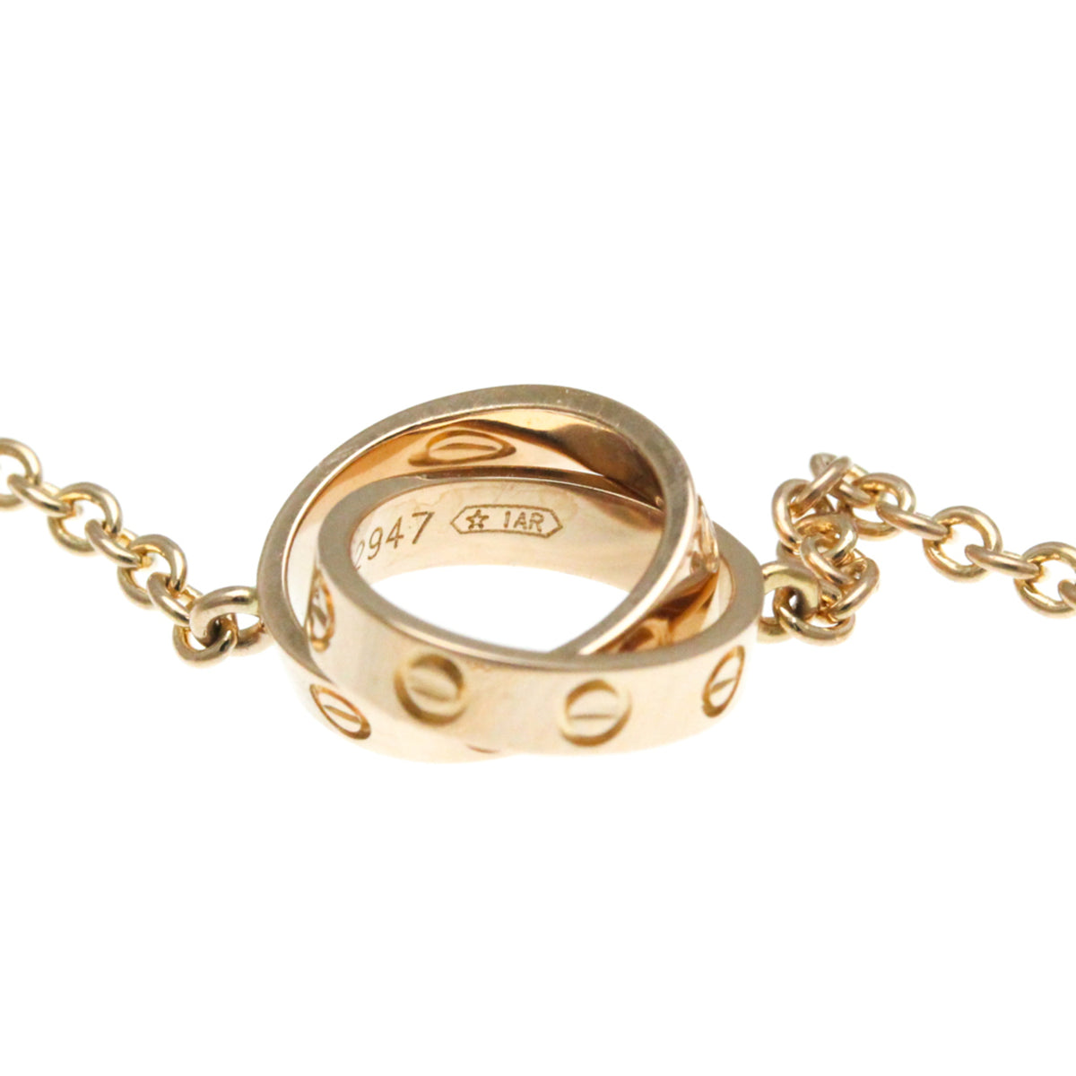 Cartier Love Interlocking 18K Rose Gold Gold Pink_Gold Necklace Jewelry (Pre-Owned)