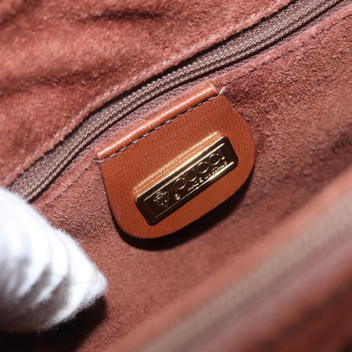Gucci Vintage Leather Brown Leather Handbag (Pre-Owned)