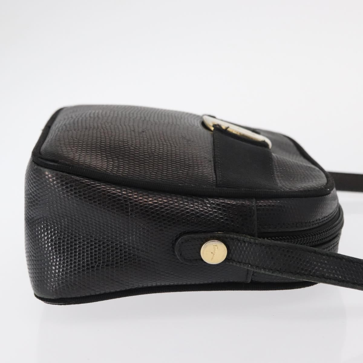 Salvatore Ferragamo Vala Leather Black Leather Shoulder Bag Bag (Pre-Owned)