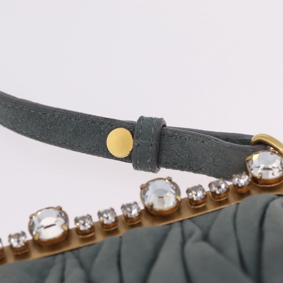 Miu Miu Matelassé Frame Clutch Matelassé Leather Gray Suede Clutche & Pouche Bag (Pre-Owned)