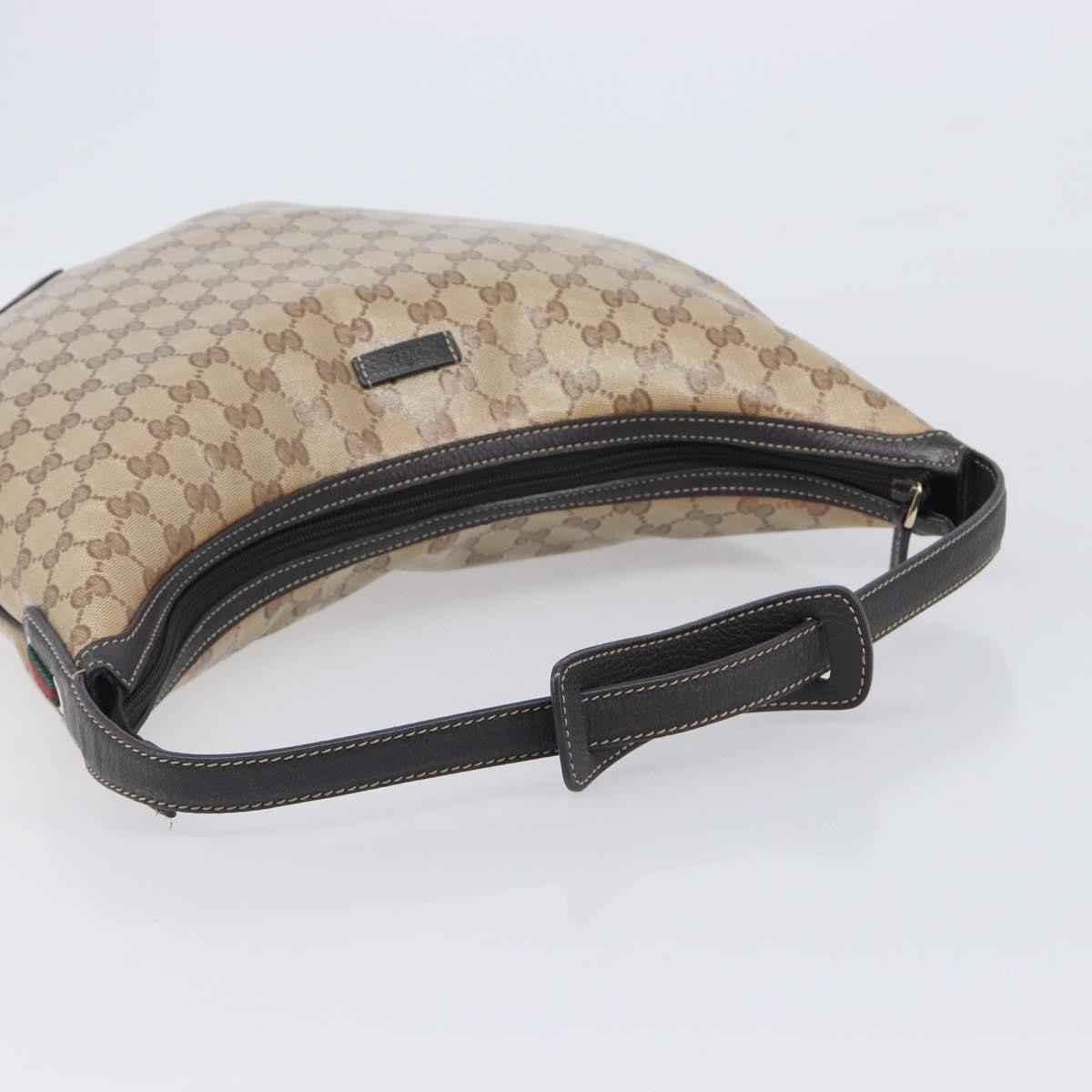 Gucci Nice Hobo Patent Canvas Beige Canvas Shoulder Bag Bag (Pre-Owned)