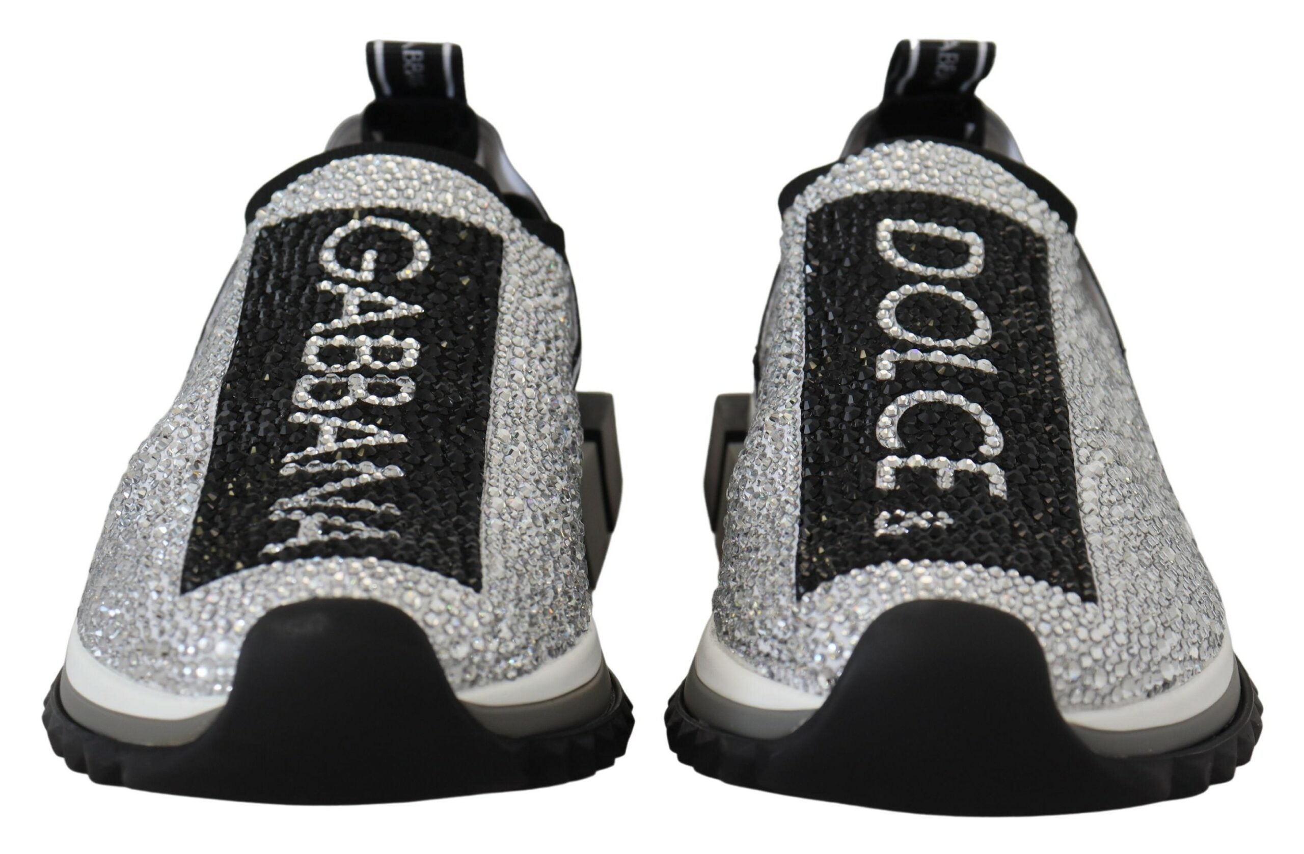 Dolce & Gabbana Silver Rhinestones Sorrento Sneakers Women's Shoes