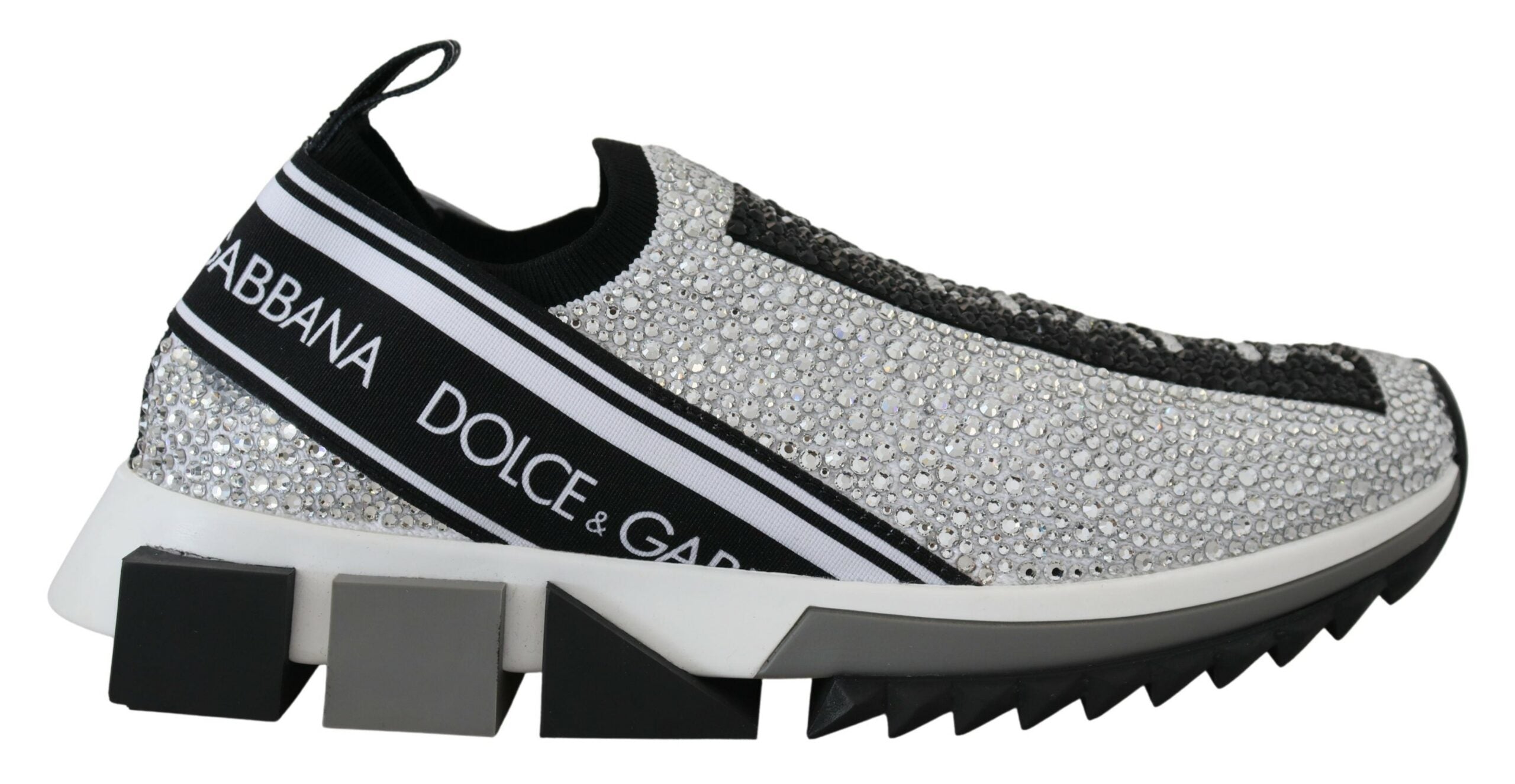 Dolce & Gabbana Silver Rhinestones Sorrento Sneakers Women's Shoes