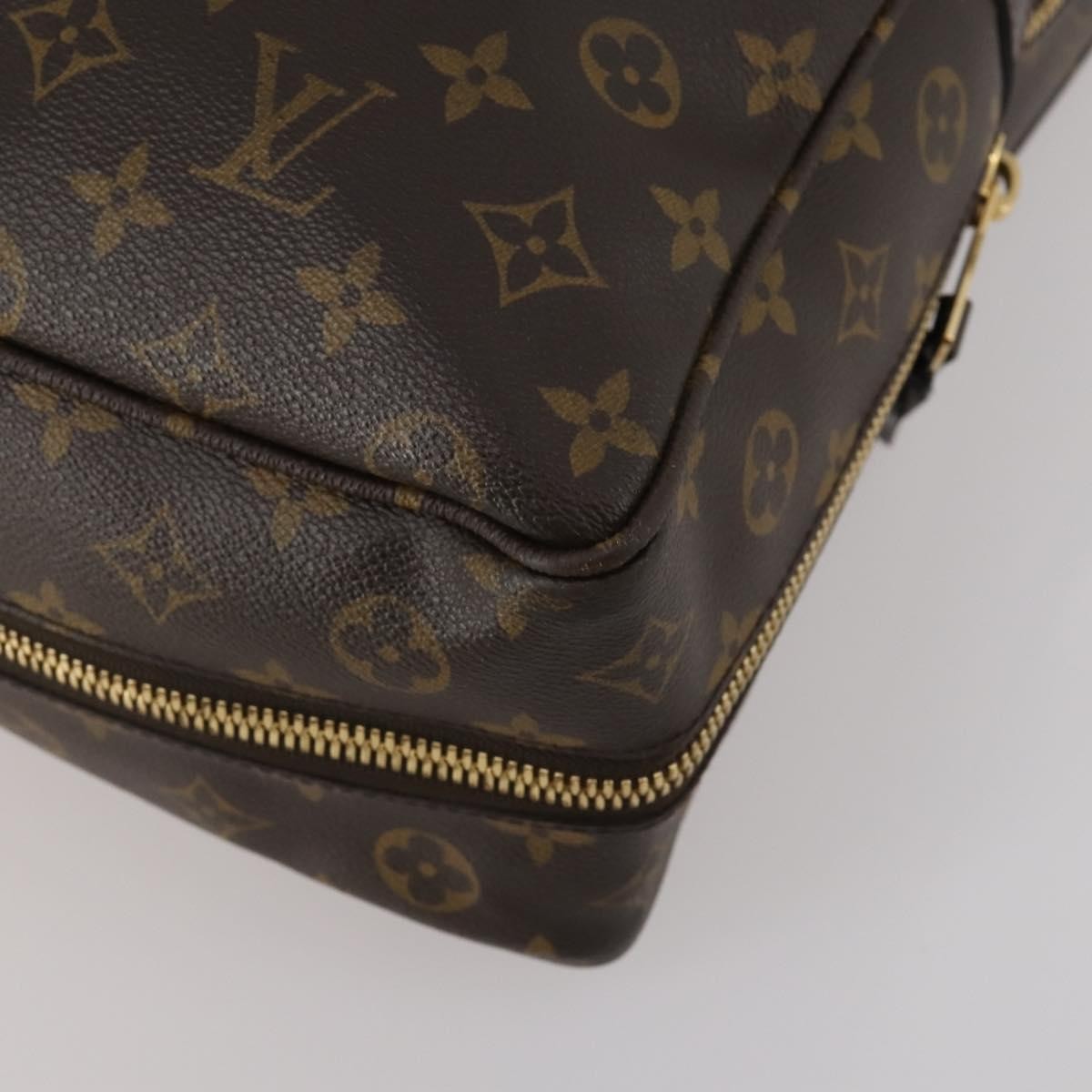 Louis Vuitton Bequia Porte Document Geant Monogram Canvas With Leather Brown Canvas Briefcase Bag (Pre-Owned)