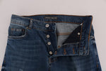 Frankie Morello Blue Wash Torn Dunfermile Slim Fit Men's Jeans
