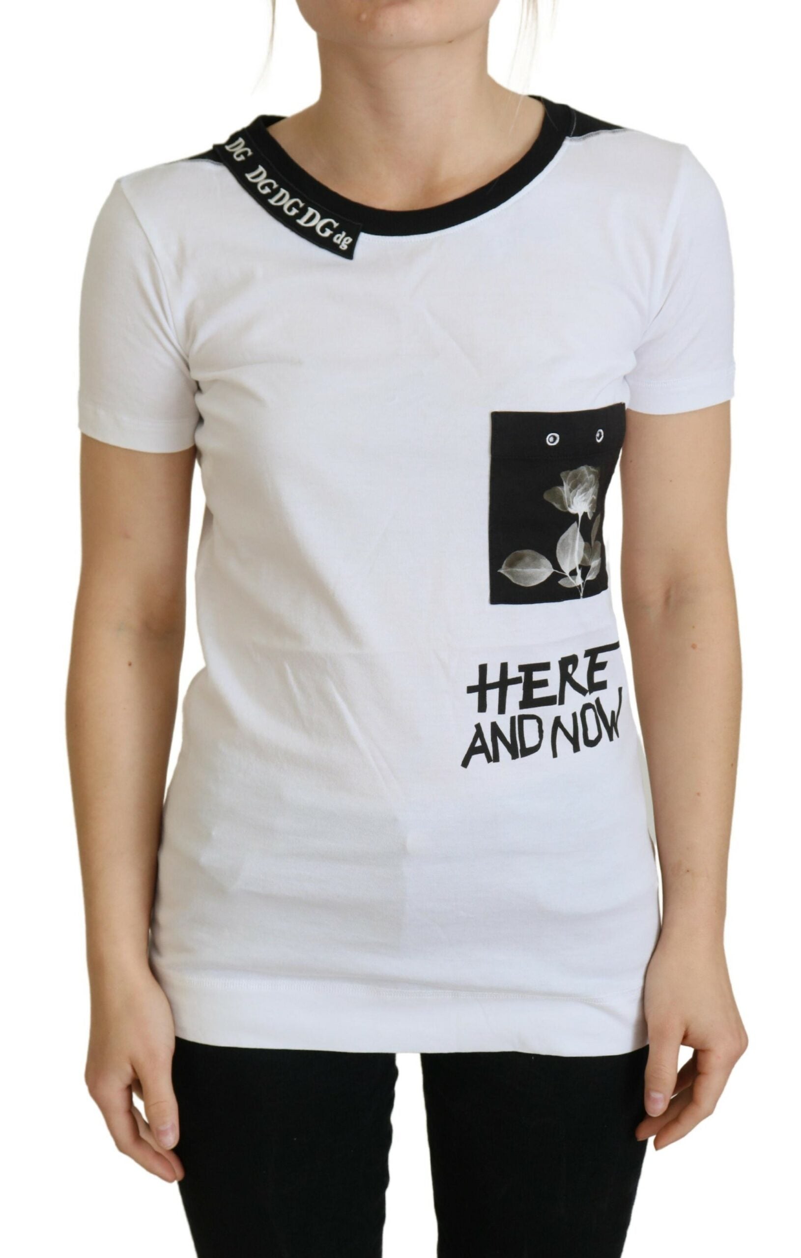 Dolce & Gabbana White Cotton Women's Crewneck Women's T-shirt