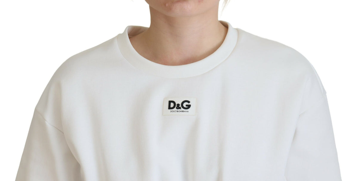Dolce & Gabbana White Corset Stretch Cotton Top Women's T-shirt (Pre-Owned)