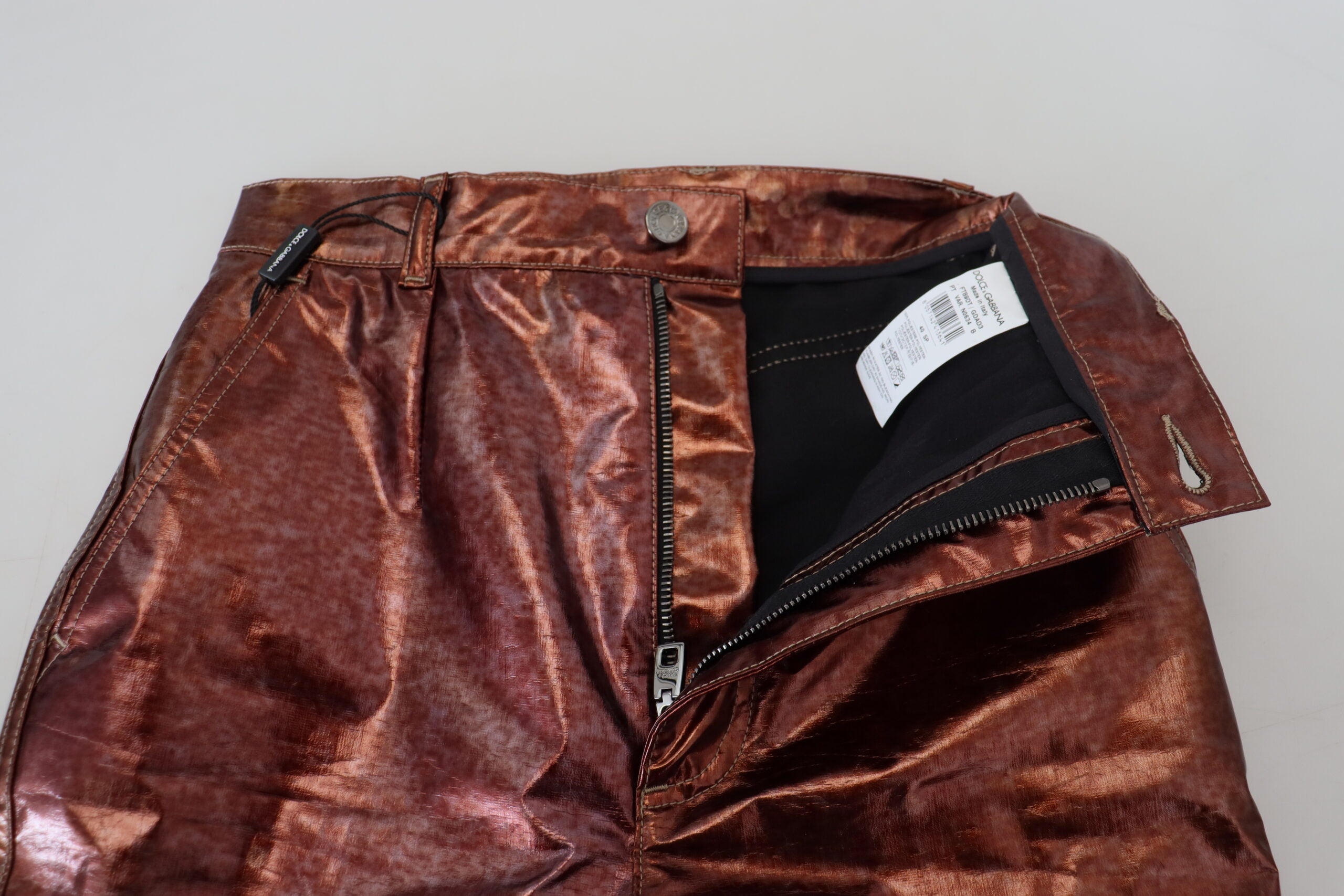 Dolce & Gabbana Metallic Bronze High Waist Skinny Women's Jeans