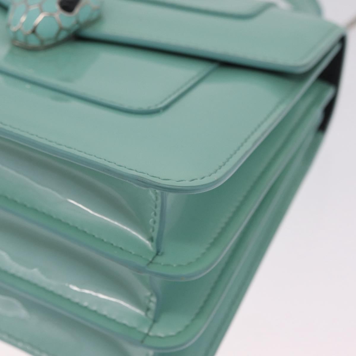 Bvlgari Serpenti Forever Top Handle Patent Green Patent_Leather Handbag (Pre-Owned)