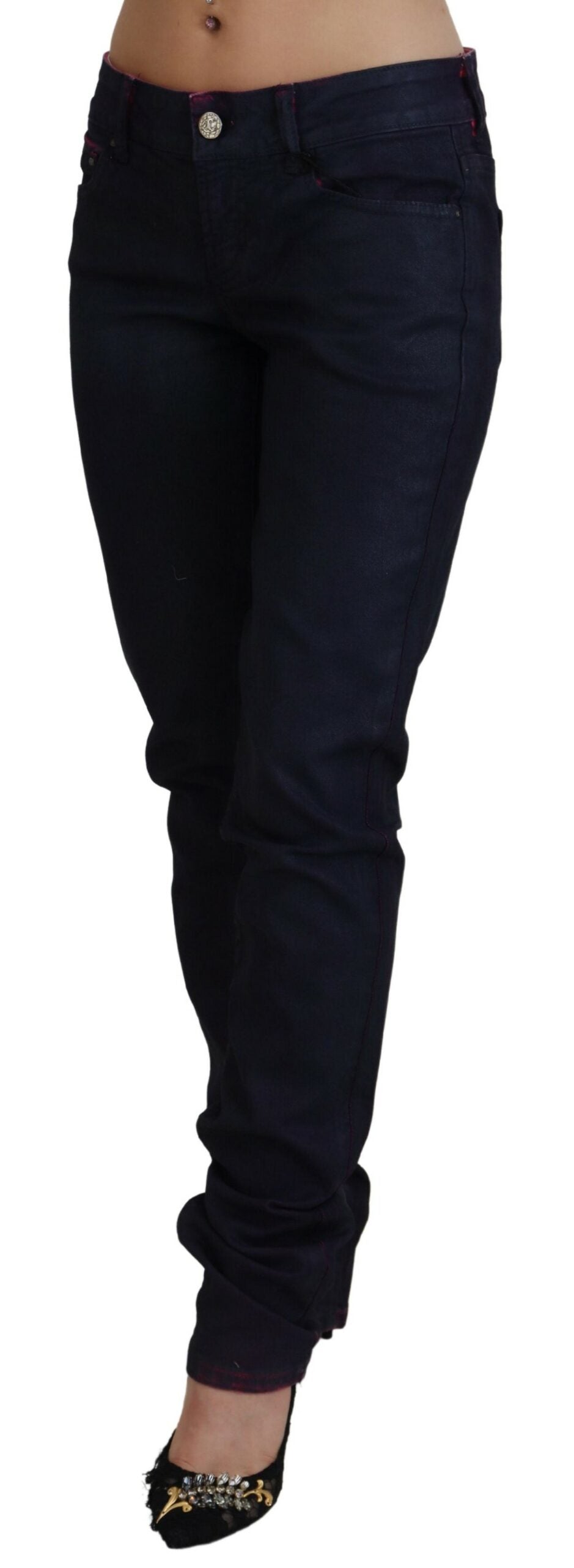 Just Cavalli Sleek Black Low Waist Denim Women's Pants