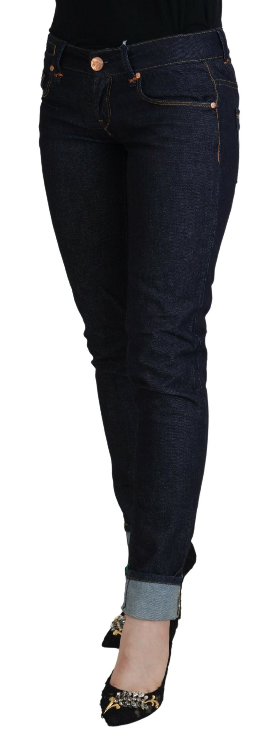 Acht Blue Cotton Low Waist Slim Fit Women Casual Women's Jeans
