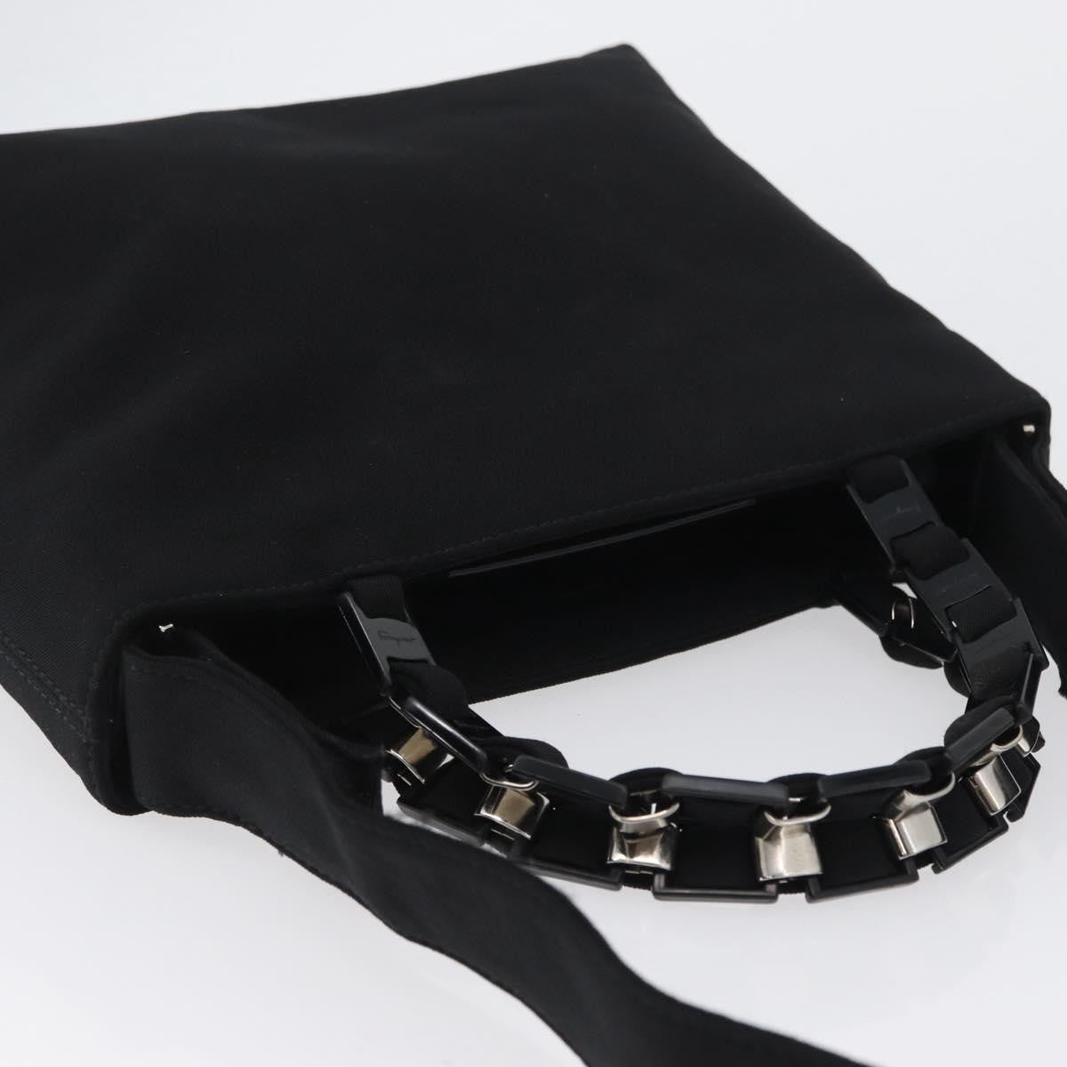 Salvatore Ferragamo Vintage Canvas Black Canvas Handbag (Pre-Owned)