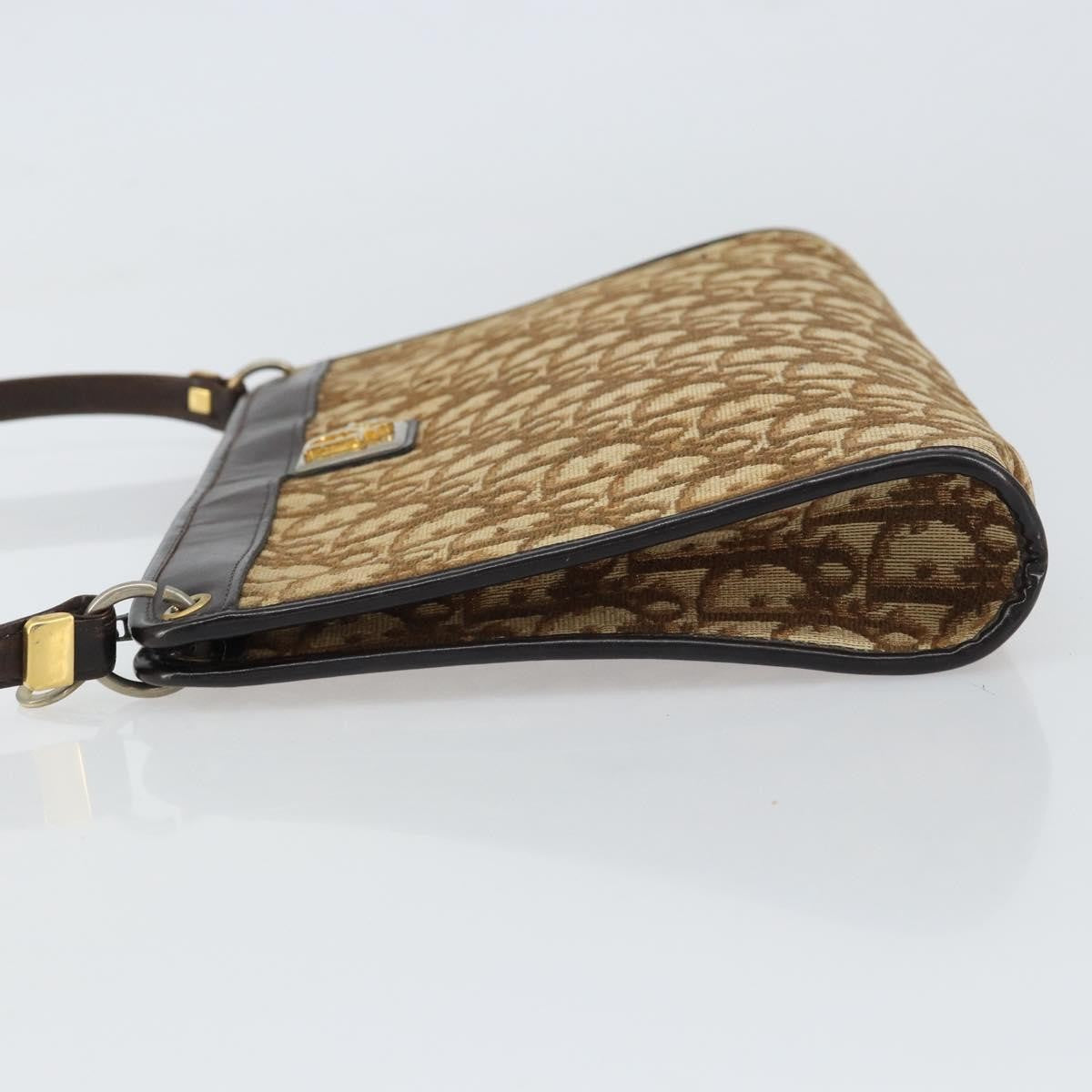 Christian Dior Vintage Trotter Diorissimo Canvas Beige Canvas Shoulder Bag Bag (Pre-Owned)