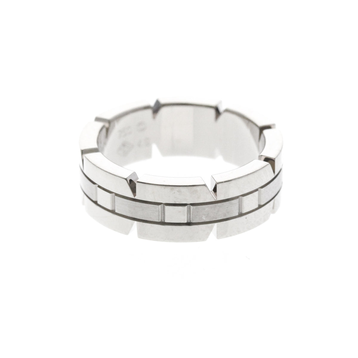 Cartier Tank Francaise 18K White Gold Silver White_Gold Ring Jewelry (Pre-Owned)