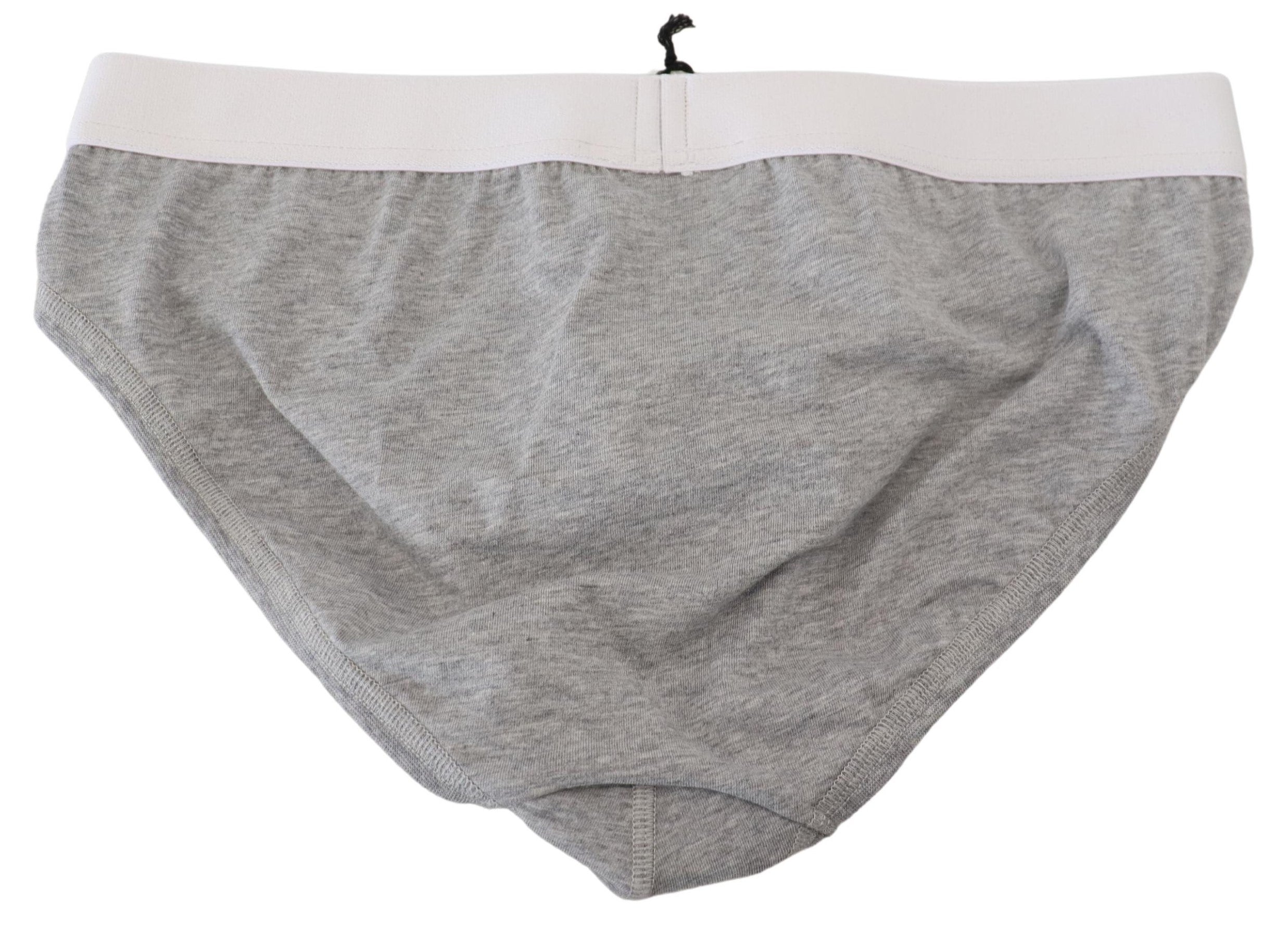Dsquared² Gray Logo Cotton Stretch Men Brief PRO Men's Underwear