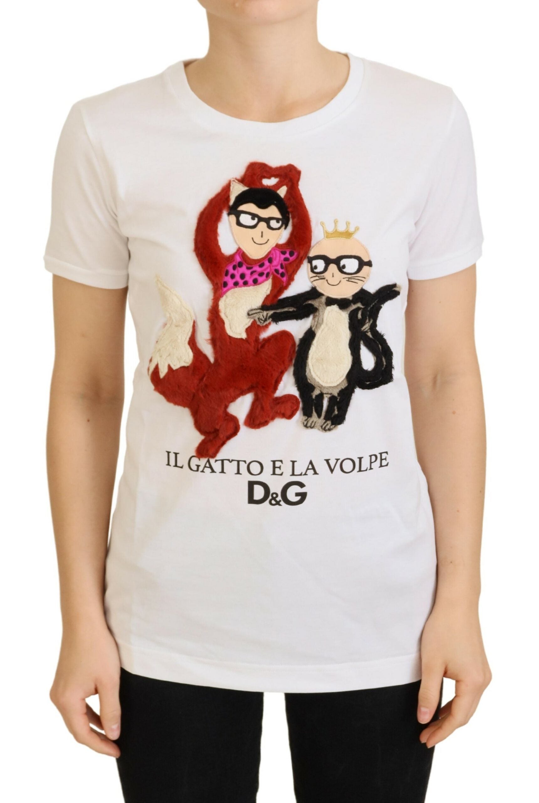 Dolce & Gabbana T-shirt Top White Textured Short Women's Sleeve
