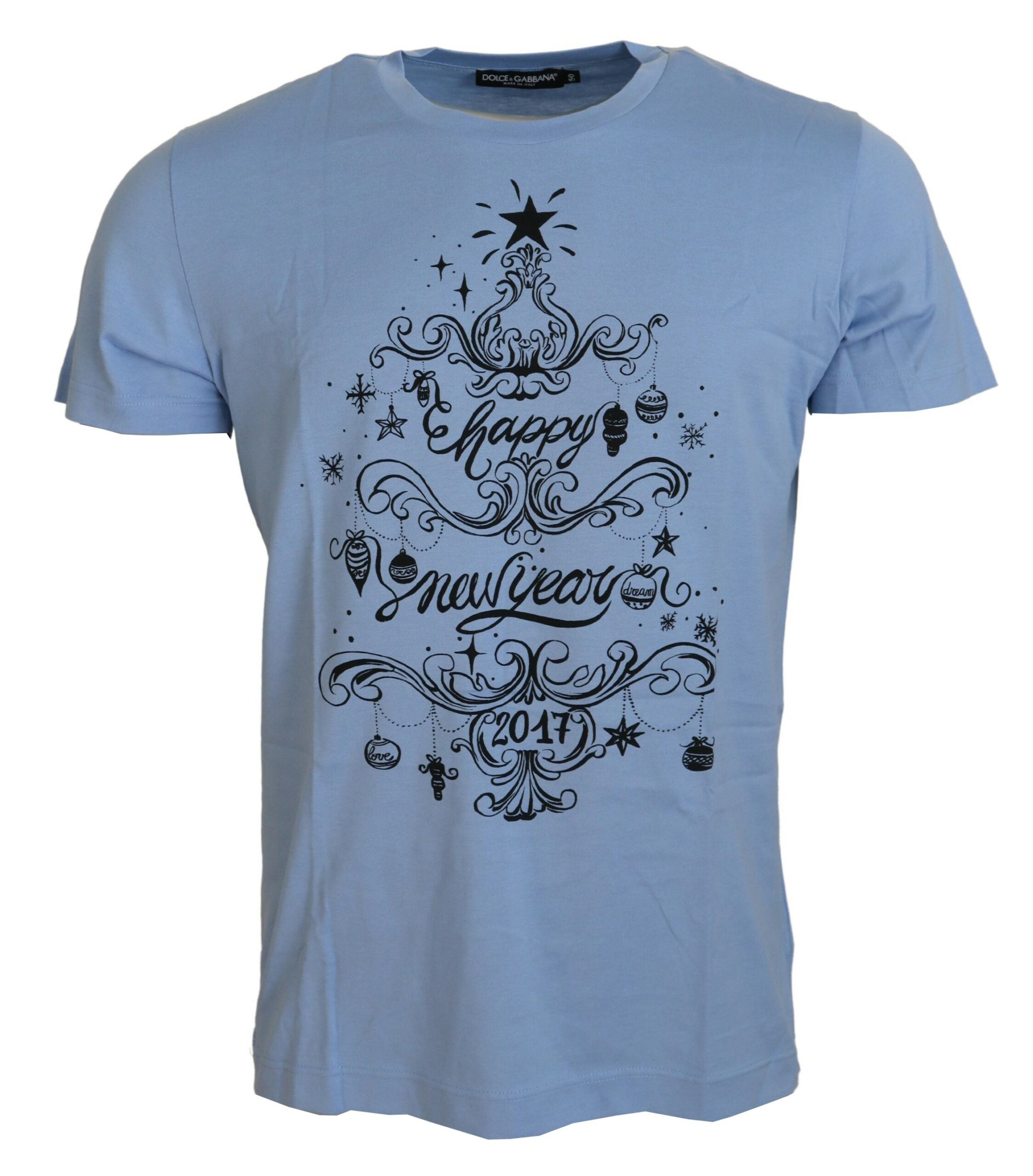 Dolce & Gabbana Elegant Light Blue Cotton Men's Tee