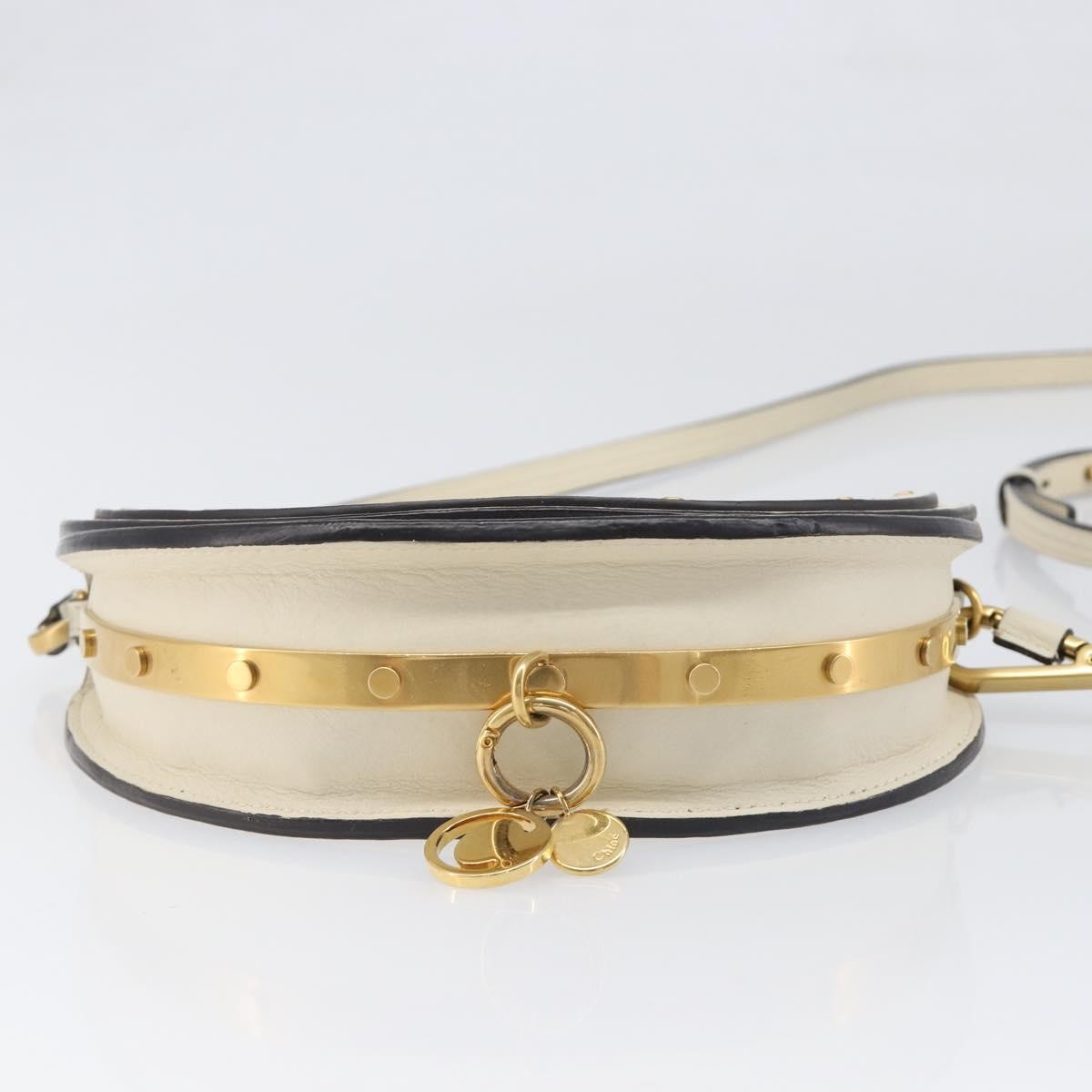 Chloe Nile Minaudière Leather White Leather Handbag (Pre-Owned)