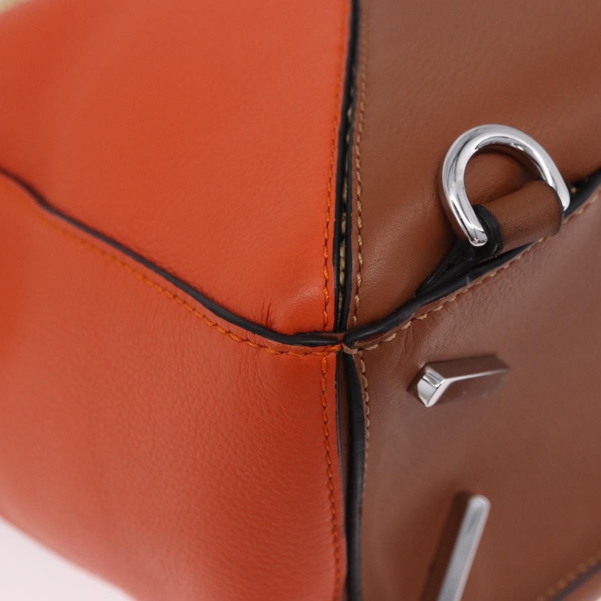 Loewe Puzzle Leather And Raffia Beige Leather Handbag (Pre-Owned)