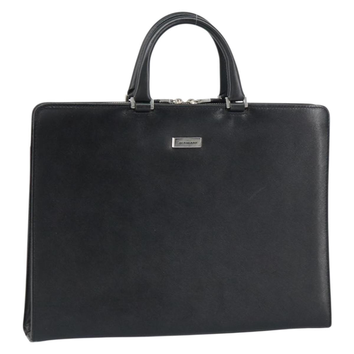 Burberry Vintage Leather Black Leather Briefcase Bag (Pre-Owned)