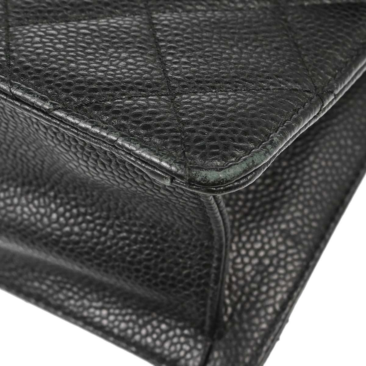 Chanel Retro Class Flap Quilted Caviar Black Leather Handbag (Pre-Owned)