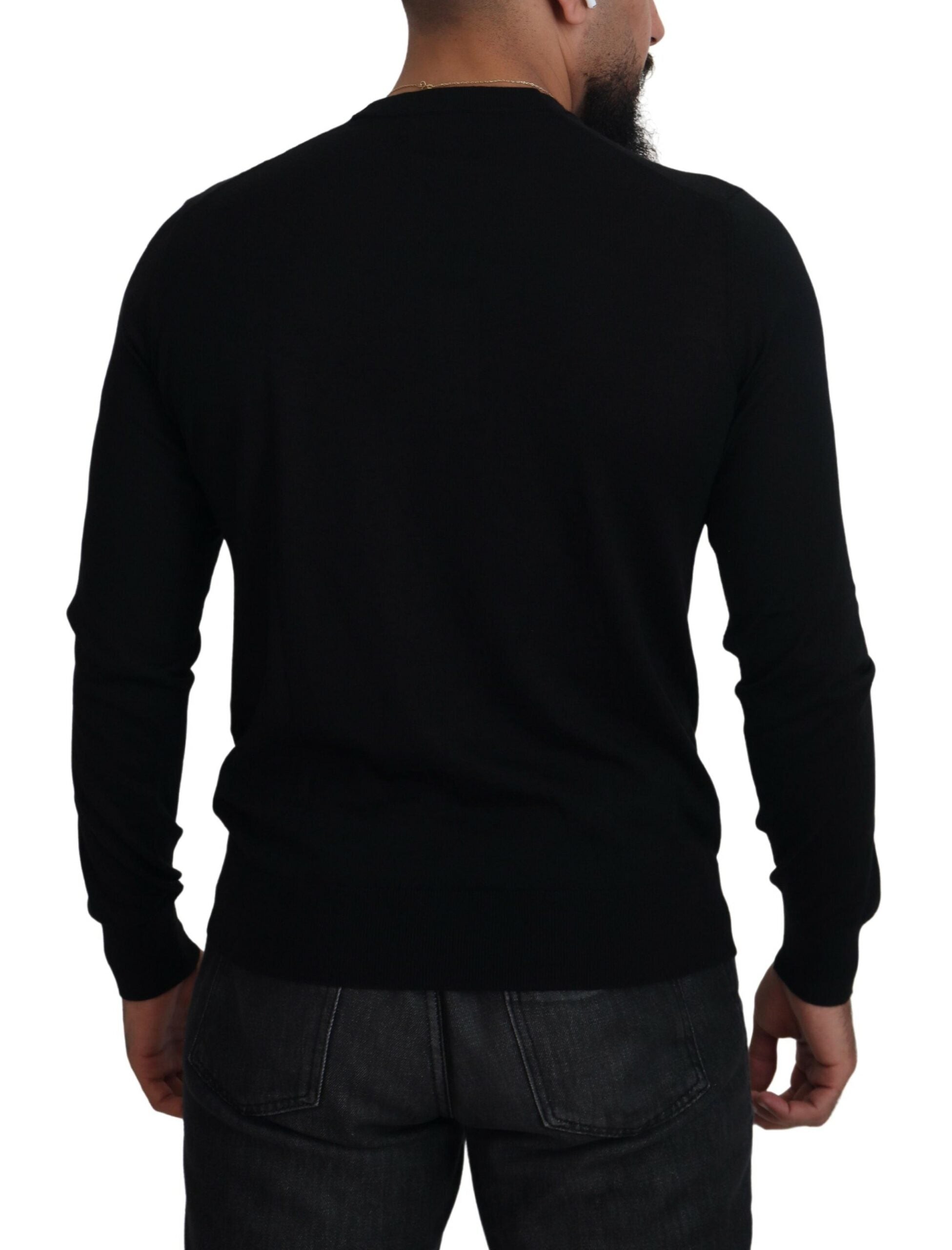 Dolce & Gabbana Black Cashmere Button Down Cardigan Men's Sweater