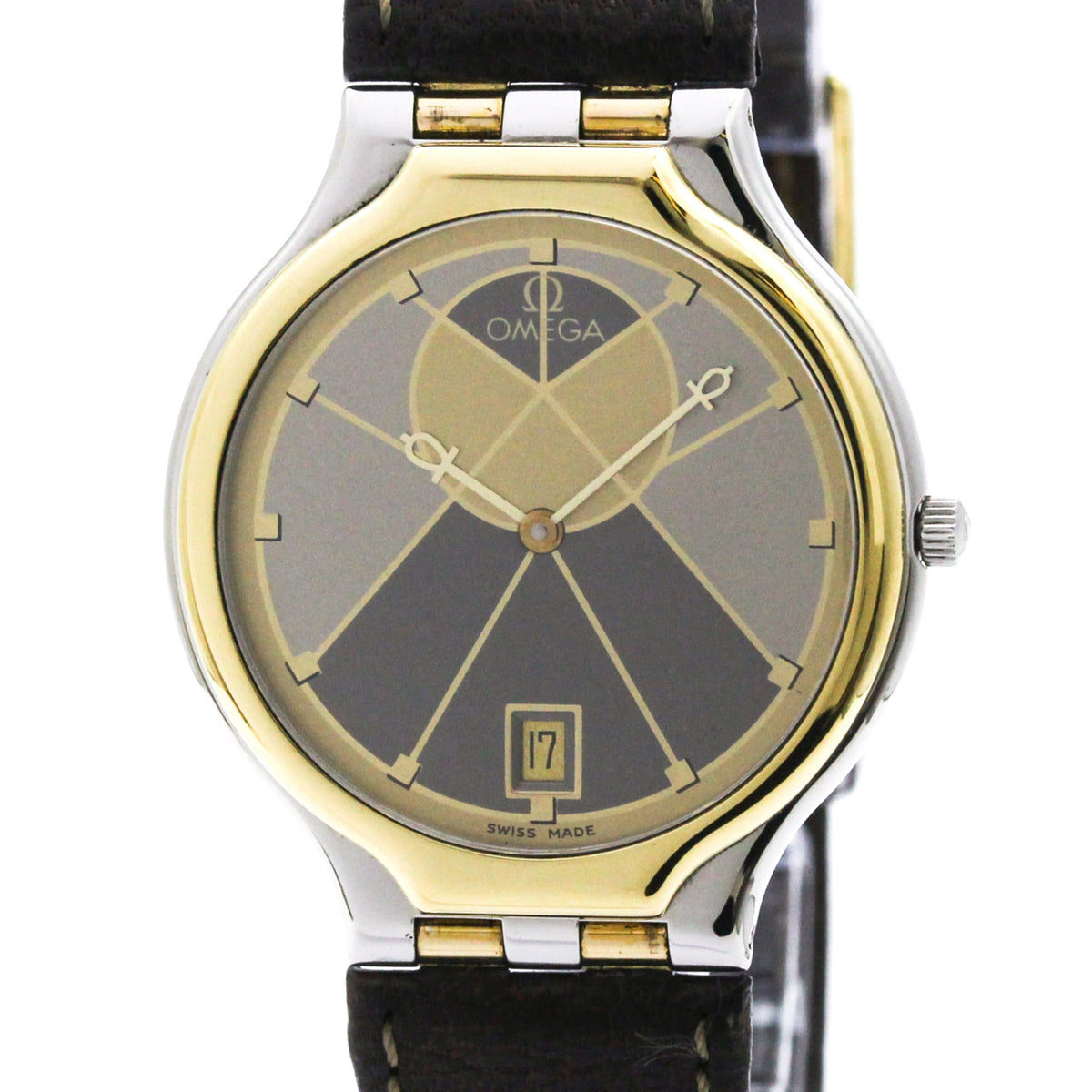 Omega De Ville Quartz Stainless Steel And Yellow Gold Watch (Pre-Owned)