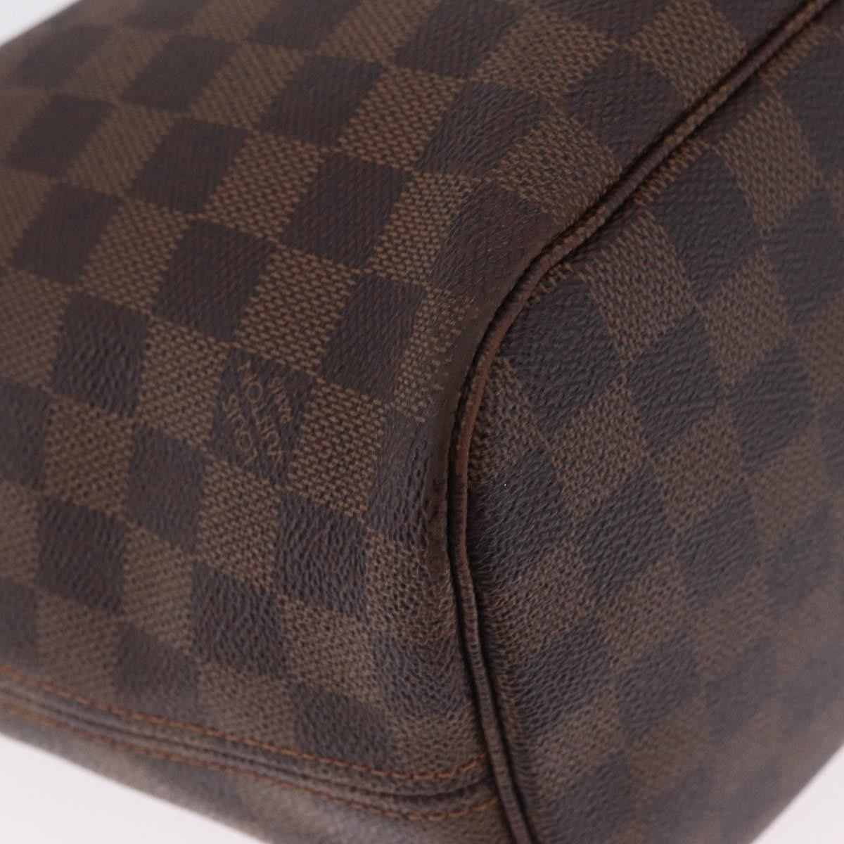 Louis Vuitton Neverfull Damier Ebene Brown Canvas Tote Bag Bag (Pre-Owned)